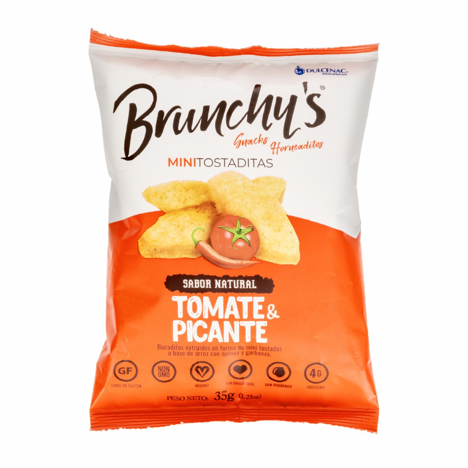 Mini Tostadas De Arroz Y Garbanzo Sabor A Tomate Picante BRUNCHY´S 35 G