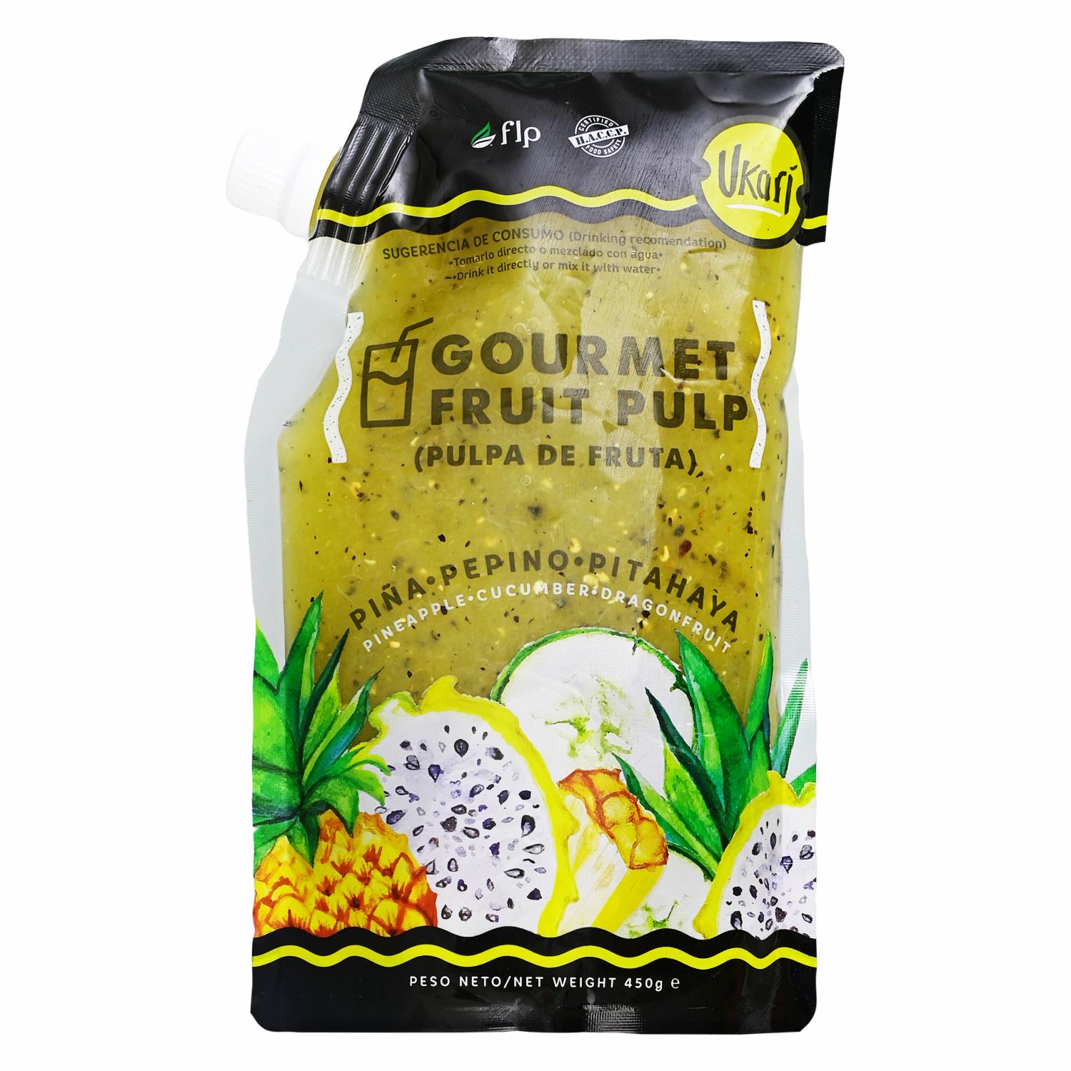 Pulpa Refrigerada Gourmet Pepino Pitahaya Y Pina UKARI 450 G