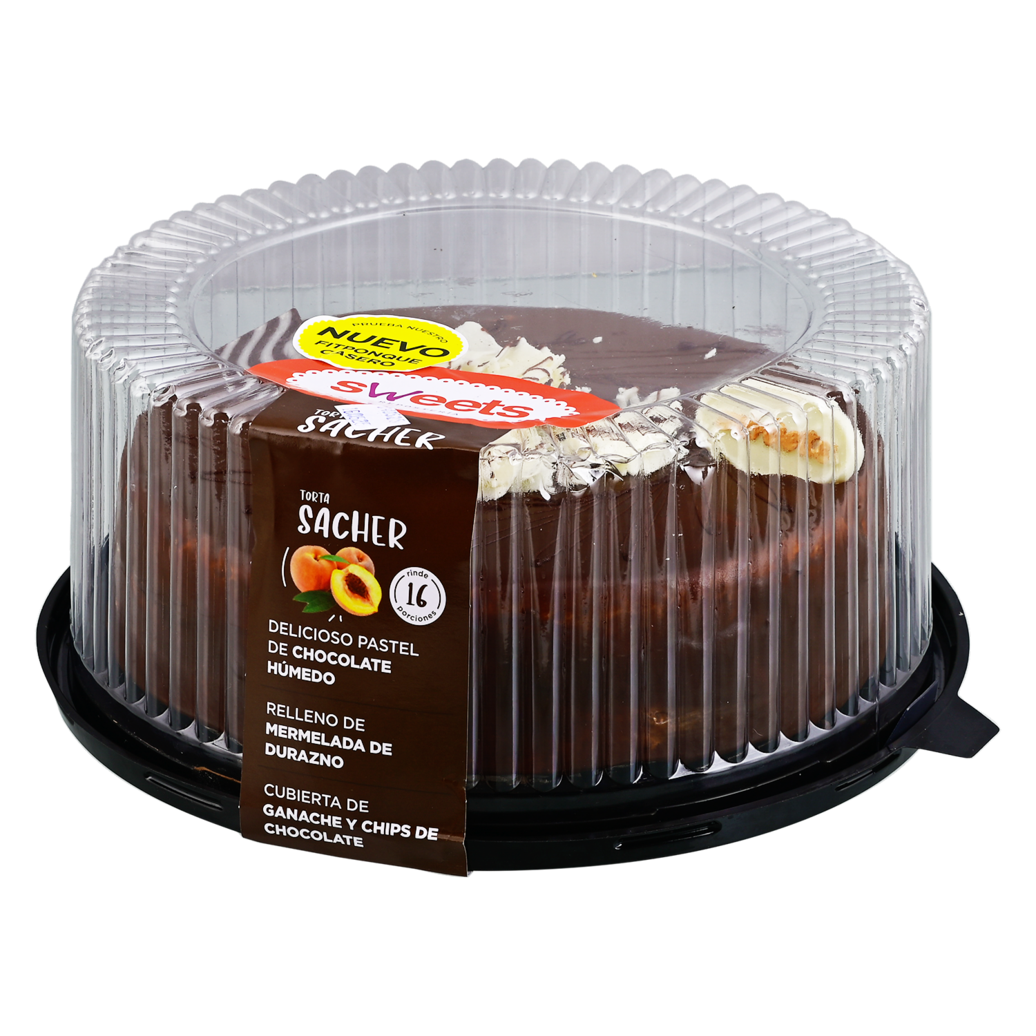 Torta Sacher De Chocolate Húmedo Con Relleno De Durazno SWEETS 1300 G