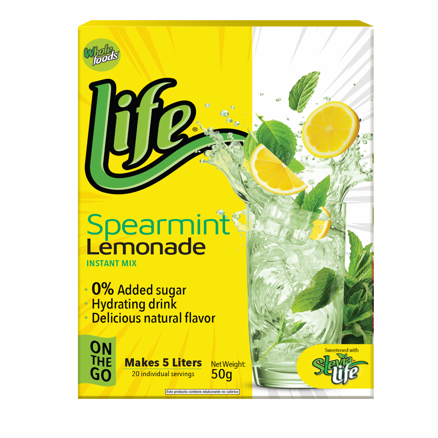 Limonada De Hierbabuena En Polvo Hidratante Sin Azúcar LIFE 50 G