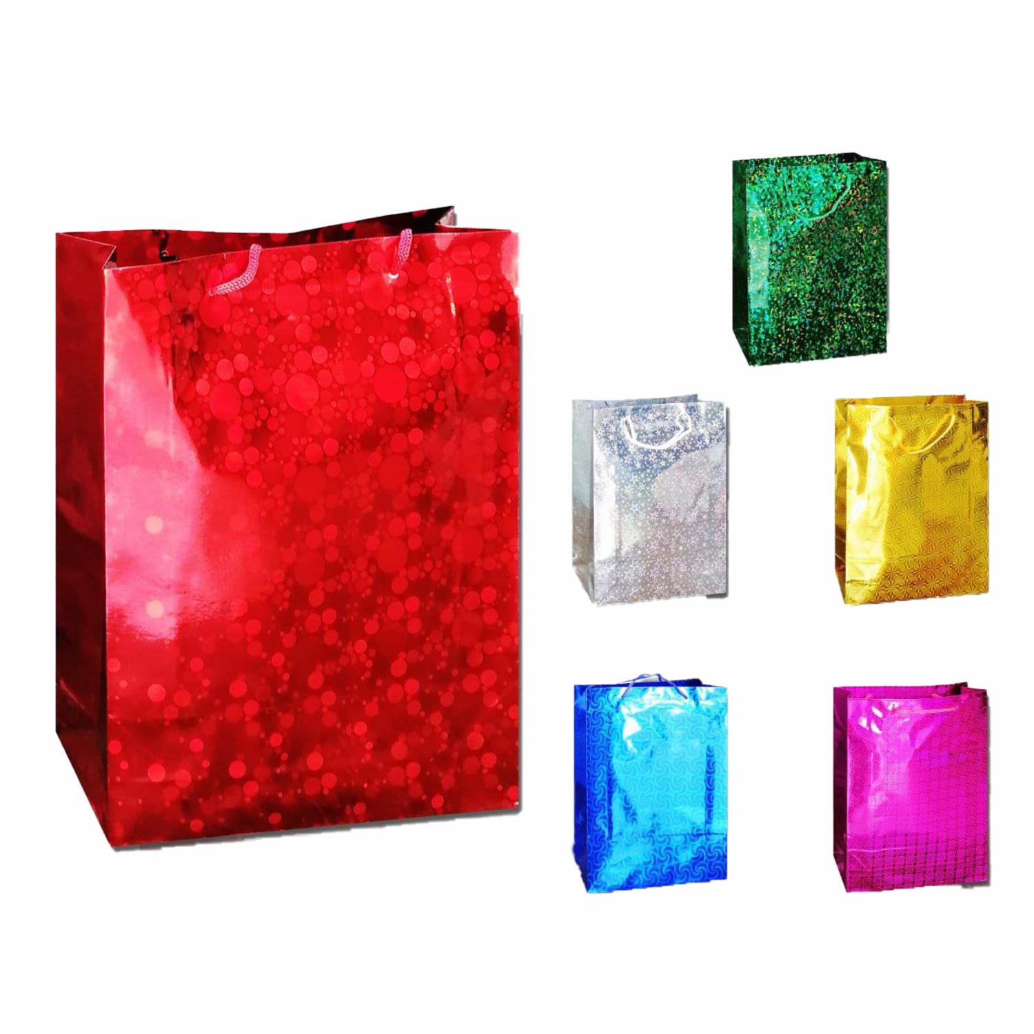 Funda De Regalo Holográfica Mediana Varios Colores HOLIDAY’S 23 X 27 cm