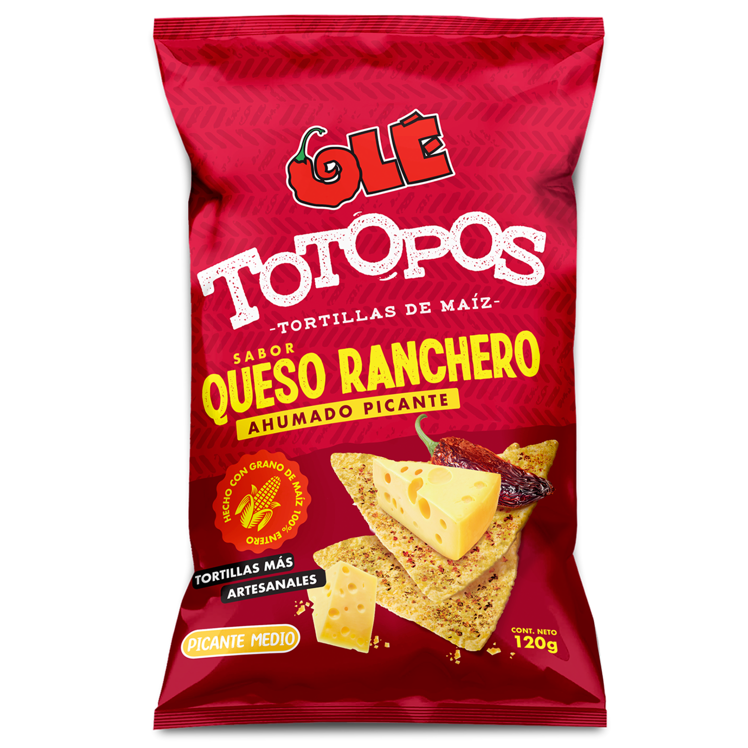Totopos Sabor Queso Ranchero OLÉ 120G