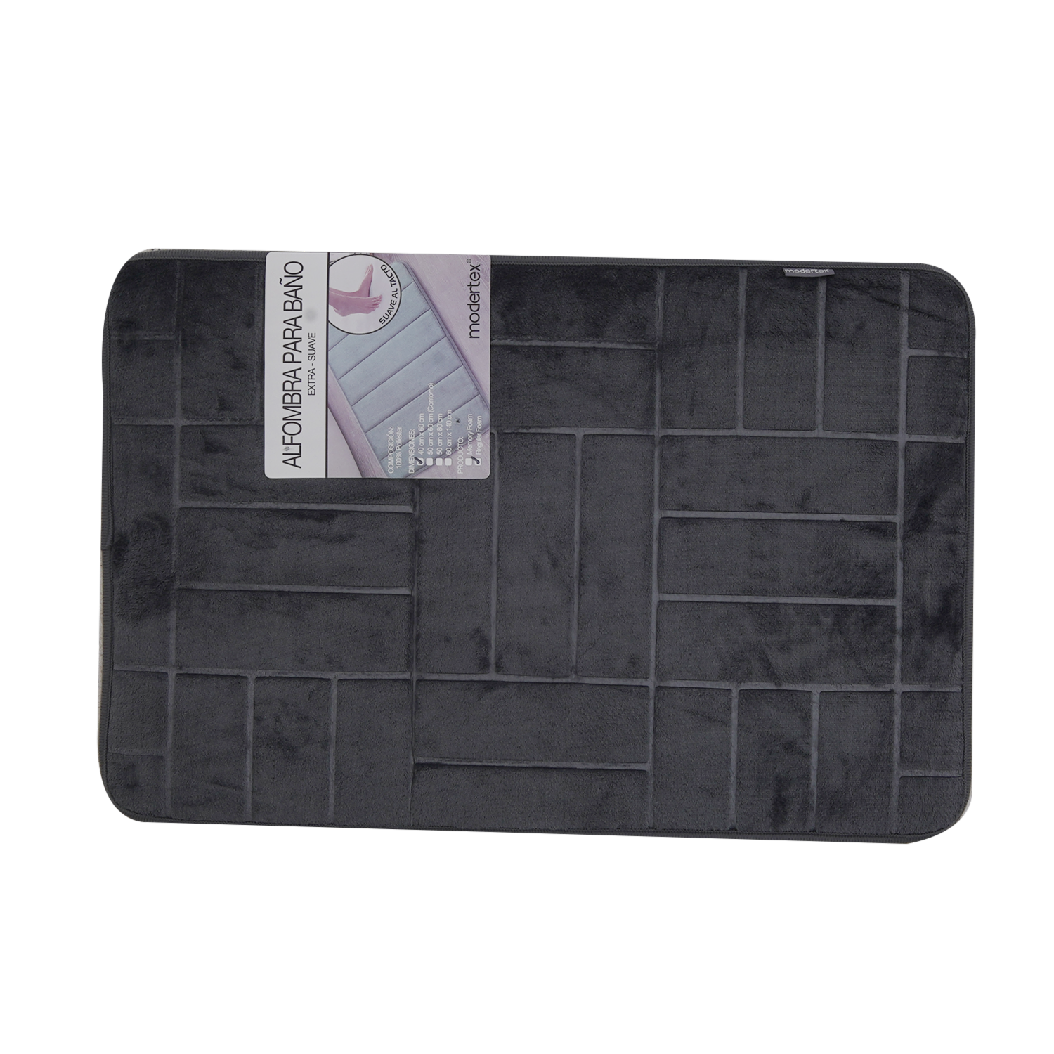 Alfombra Para Baño Gris MODERTEX 40 X 60 Cm