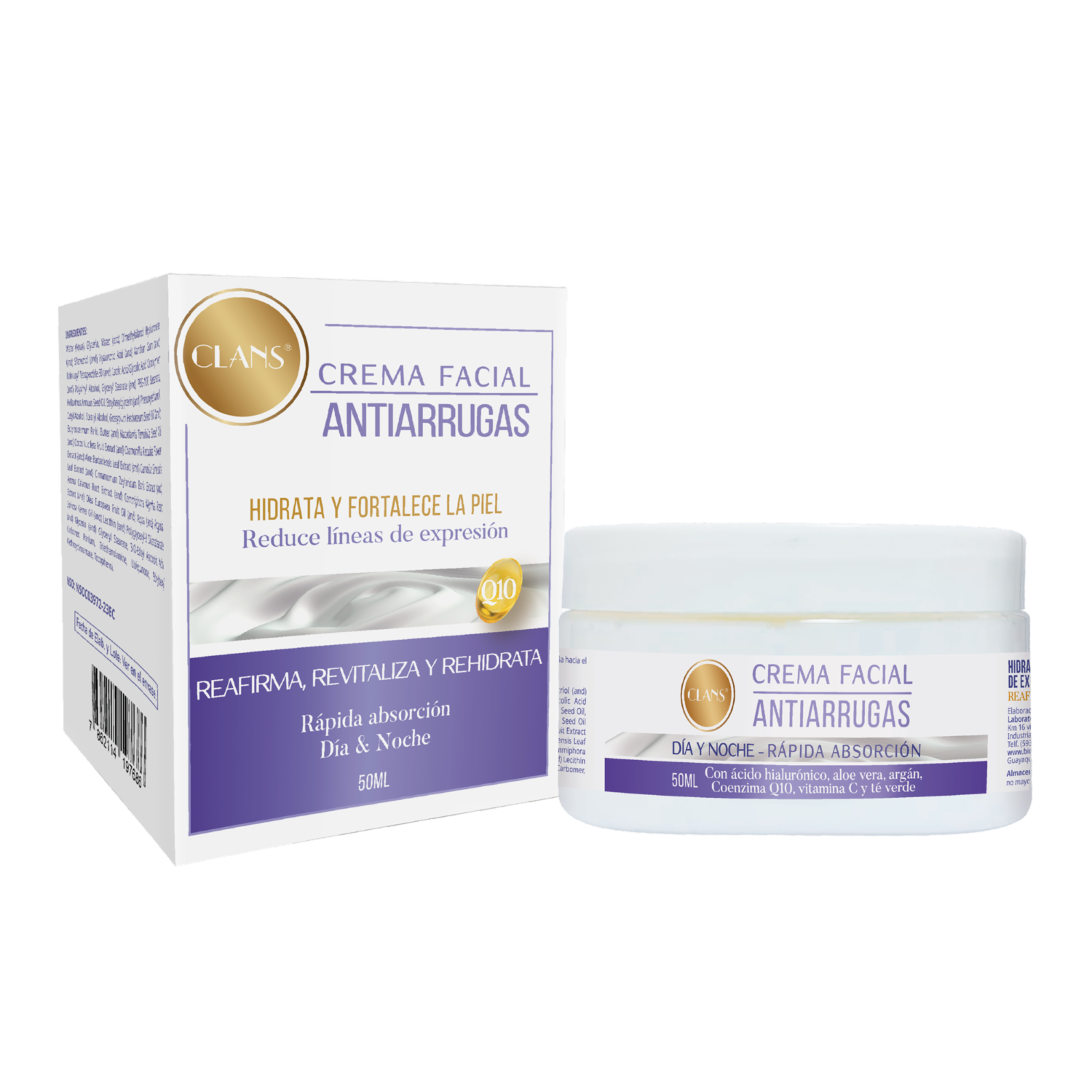 Crema Facial Antiarrugas CLANS 50 Ml
