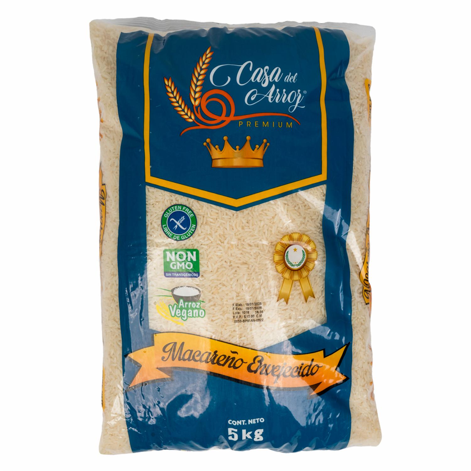 Arroz Macareño Envejecido LA CASA DEL ARROZ 5000 G