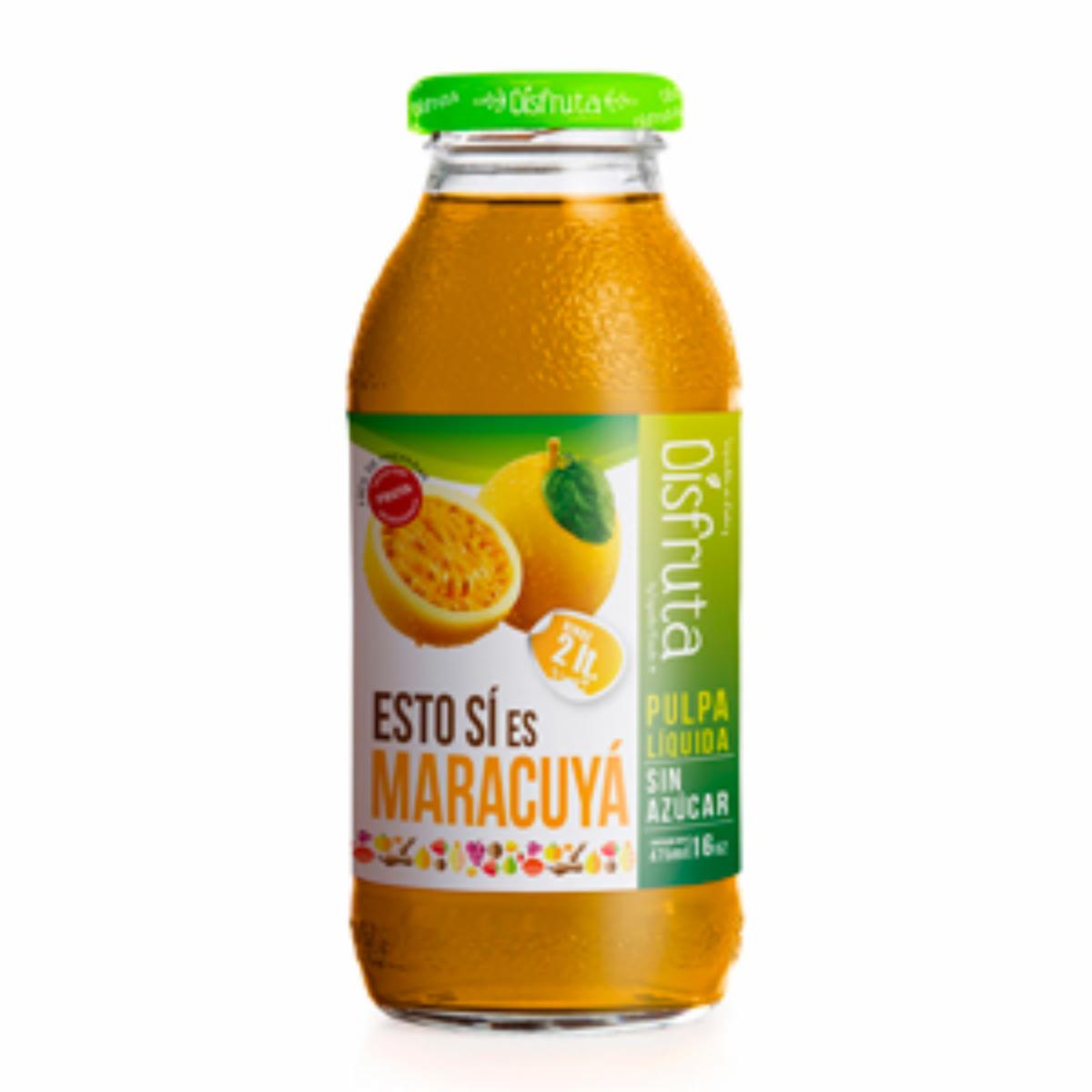 Pulpa Liquida De Maracuyá Sin Azúcar DISFRUTA Botella