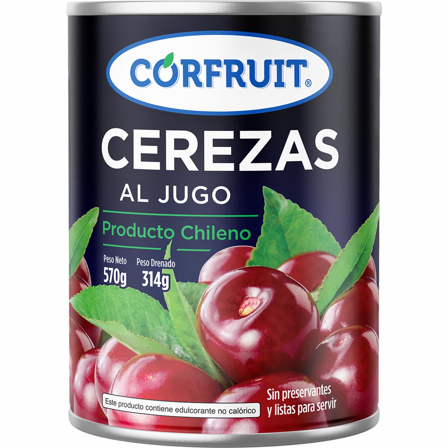 Cerezas Al Jugo Sin Preservantes CORFRUIT 570 G
