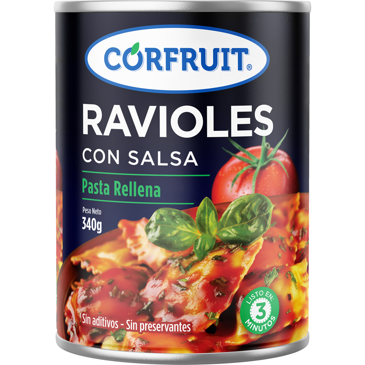 Ravioles Con Salsa Pasta Rellena Sin Conservantes CORFRUIT 340 G