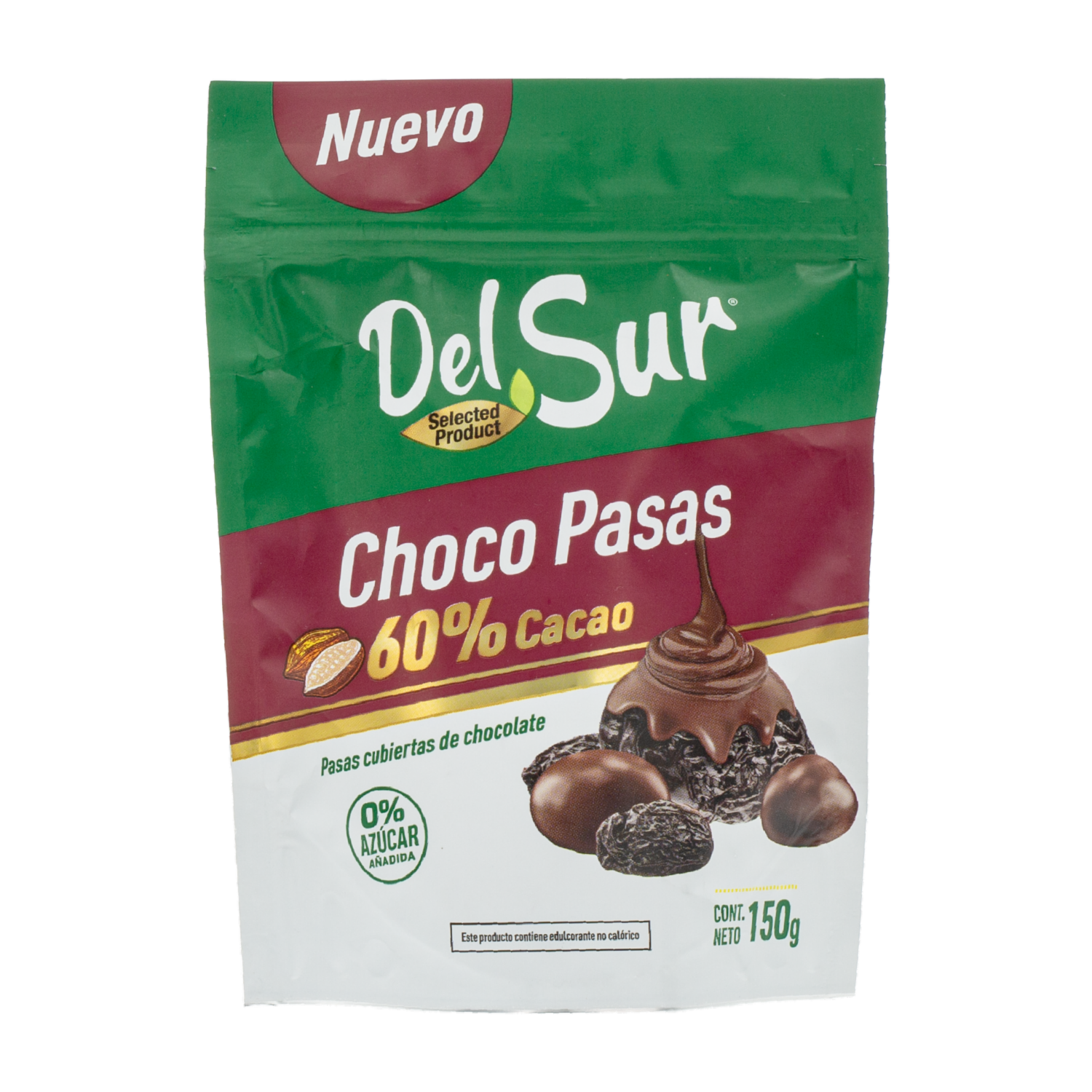 Pasas Con 60% Cacao Sin Azúcar Añadida DEL SUR 150 G