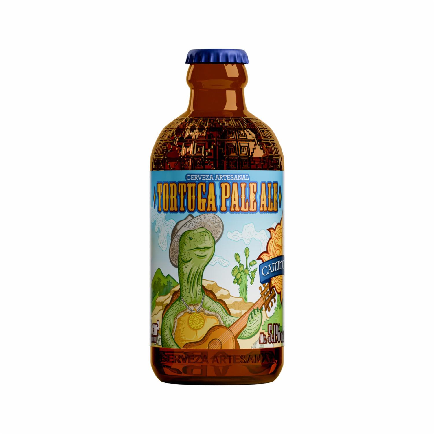 Cerveza Artesanal Rubia Tortuga Pale Ale 5.1% Vol. Alc. Camino Del Sol Botella 296 Cc