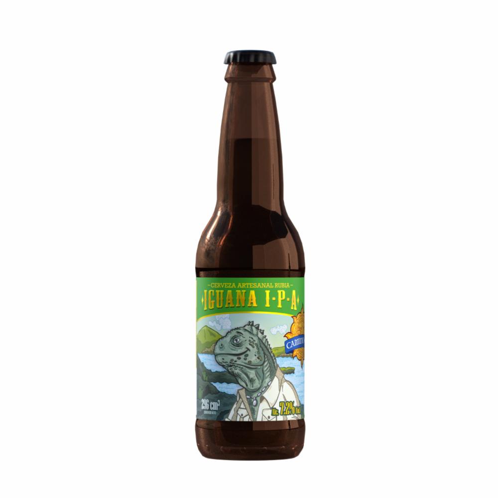 Cerveza Artesanal Rubia Iguana Ipa 7.2% Vol. Alc. Camino Del Sol Botella 296 Cc
