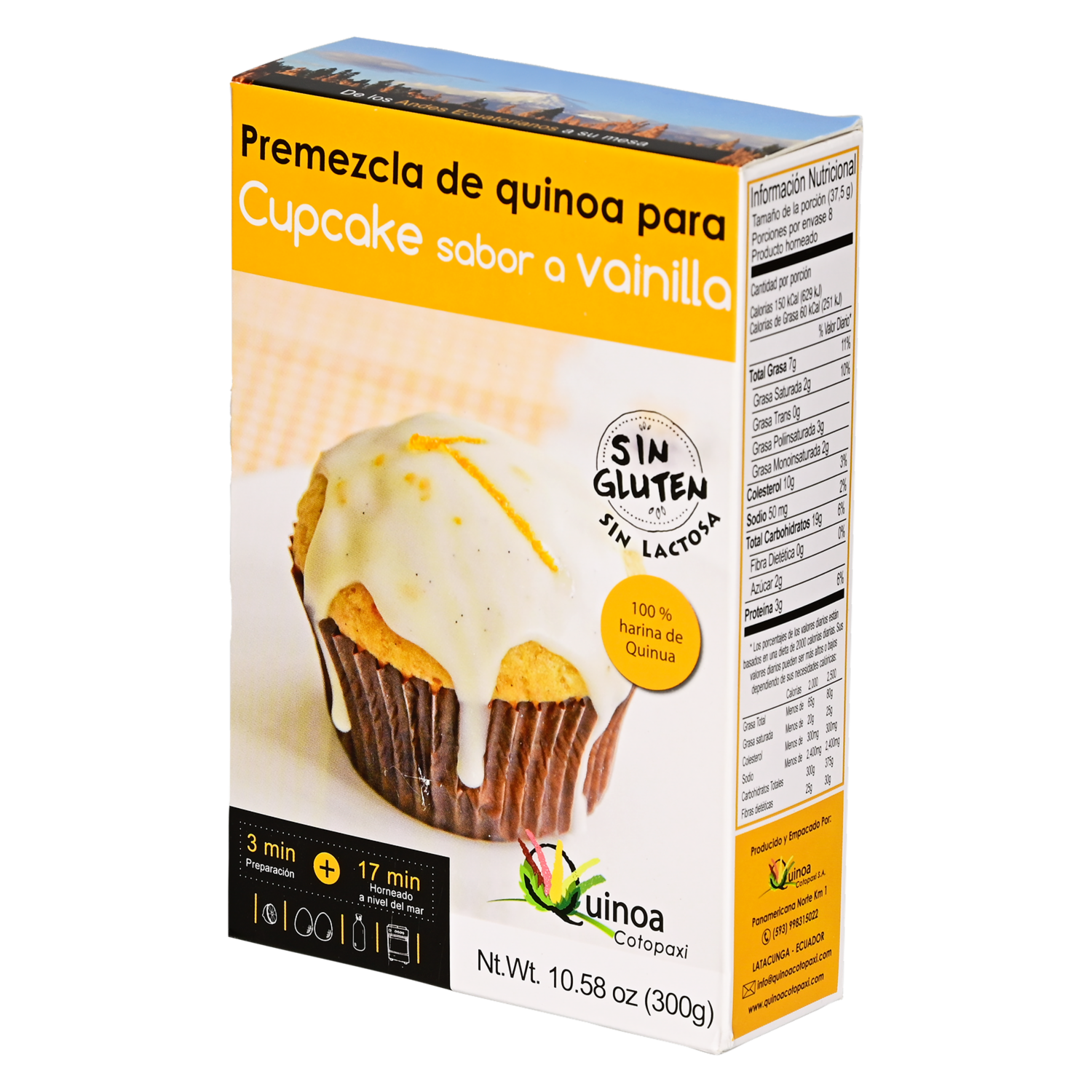 Premezcla De Quinua Para Cupcake De Vainilla QUINOA COTOPAXI 300 G