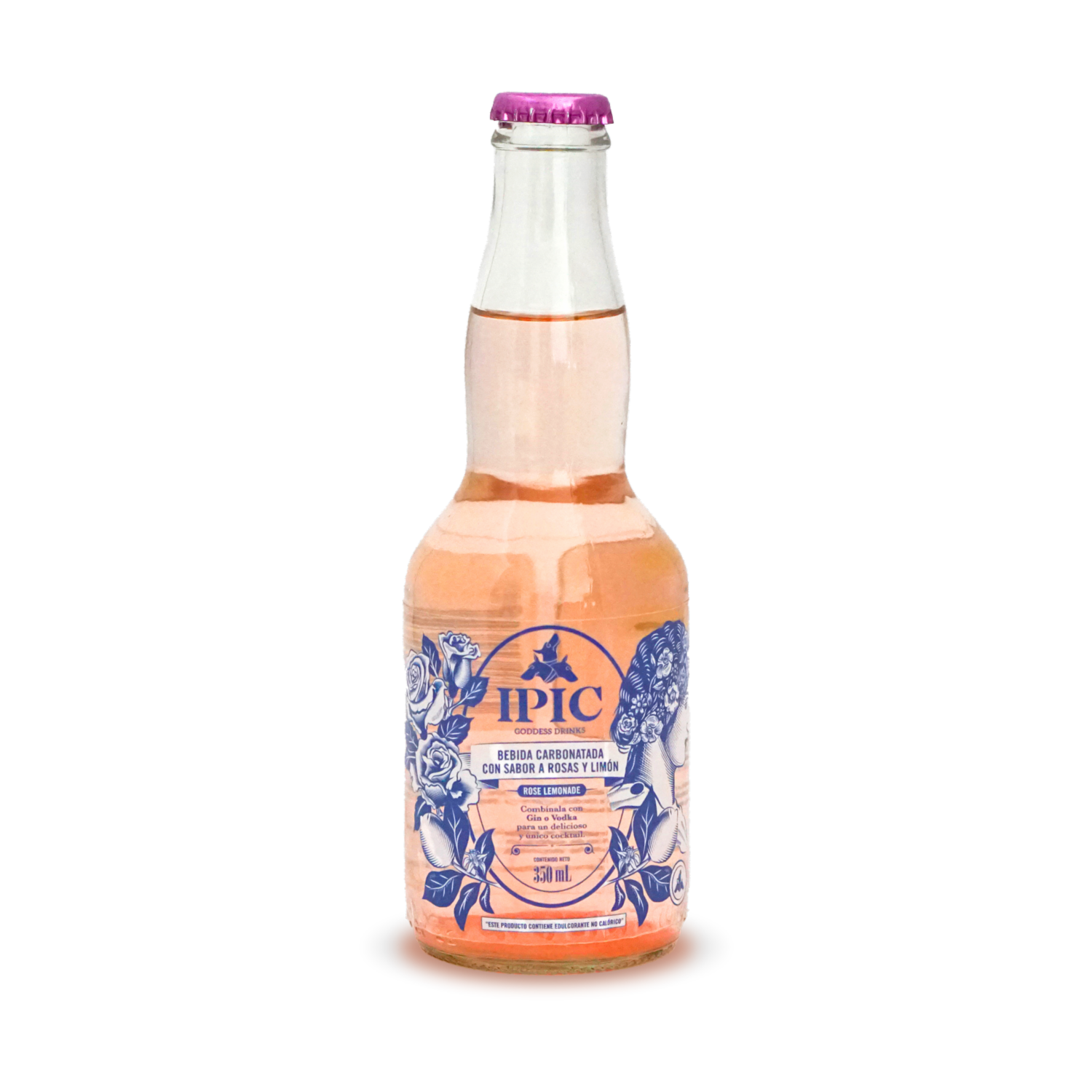 Agua Carbonatada Rose Lemonade Botella IPIC 350 ml