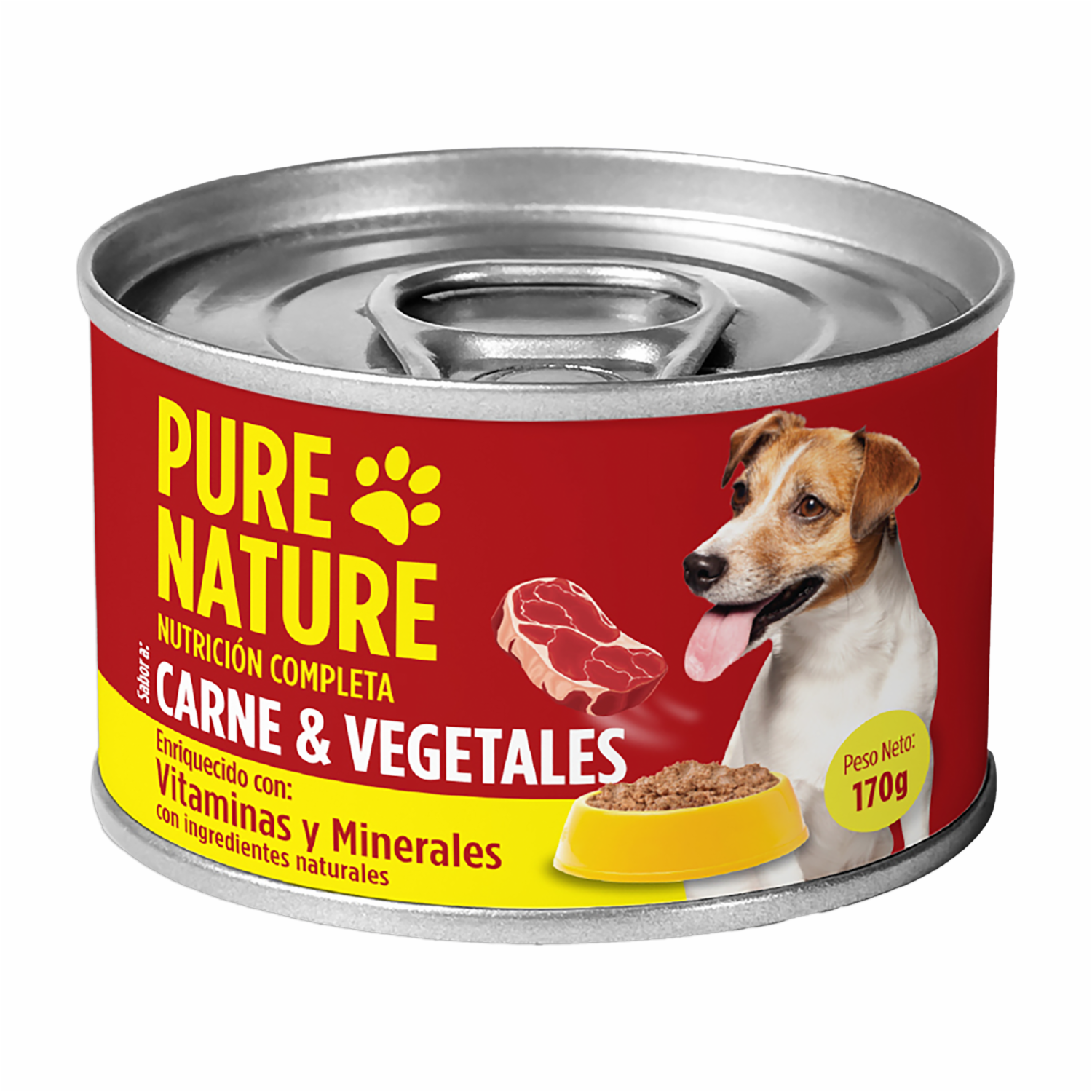 Alimento Húmedo Para Perros Carne Con Vegetales PURE NATURE 170 G