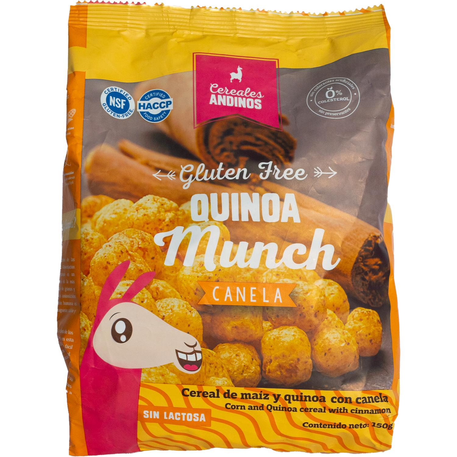 Quinoa Munch Cereal De Maíz Y Quinoa Con Canela Libre De Gluten CEREALES ANDINOS 150 G