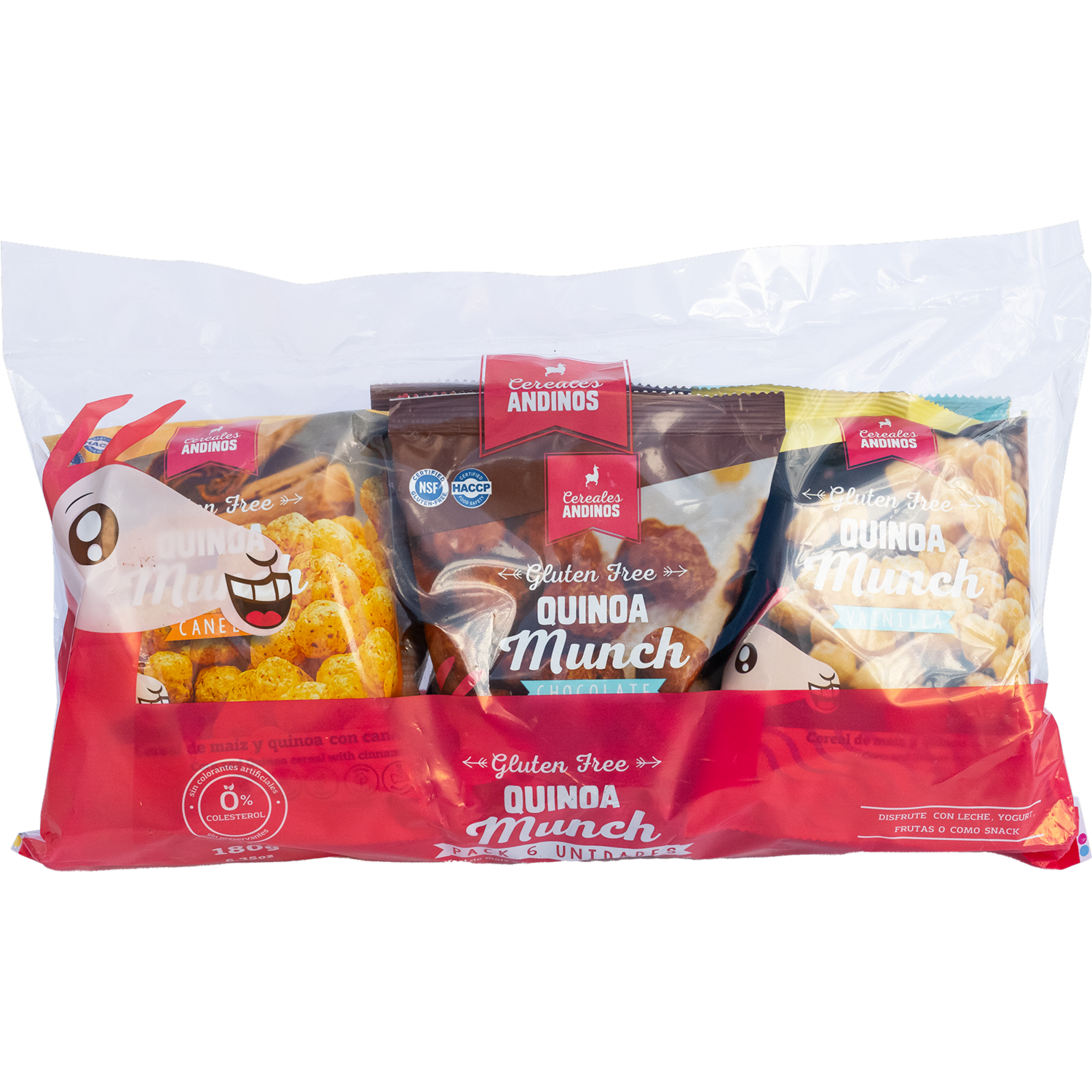 Cereal Quinoa Munch De Maíz Y Quinoa Sabores Surtidos Libre De Gluten CEREALES ANDINOS Six Pack X 30 G