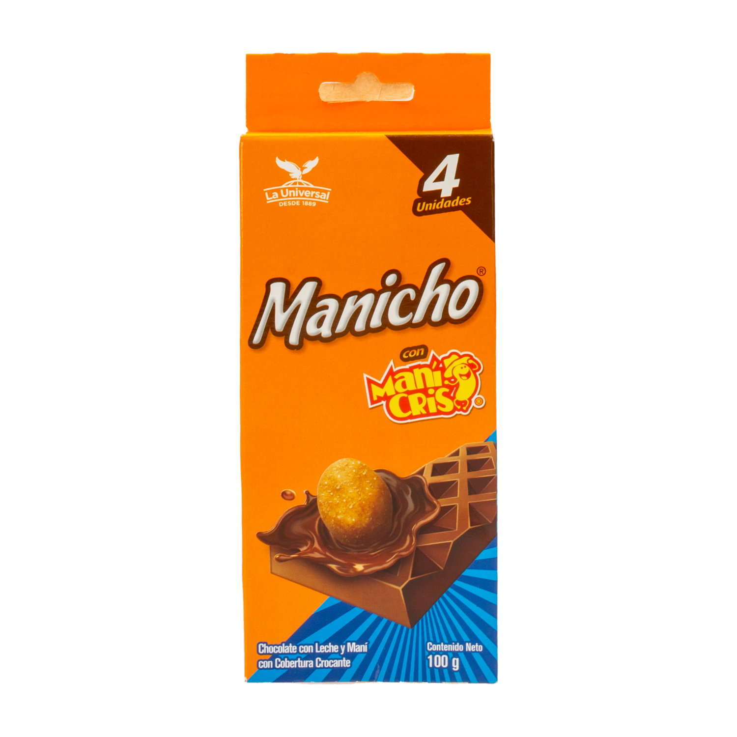 Chocolate Con Leche Y Maní Cris Con Cobertura Crocante MANICHO 100 G