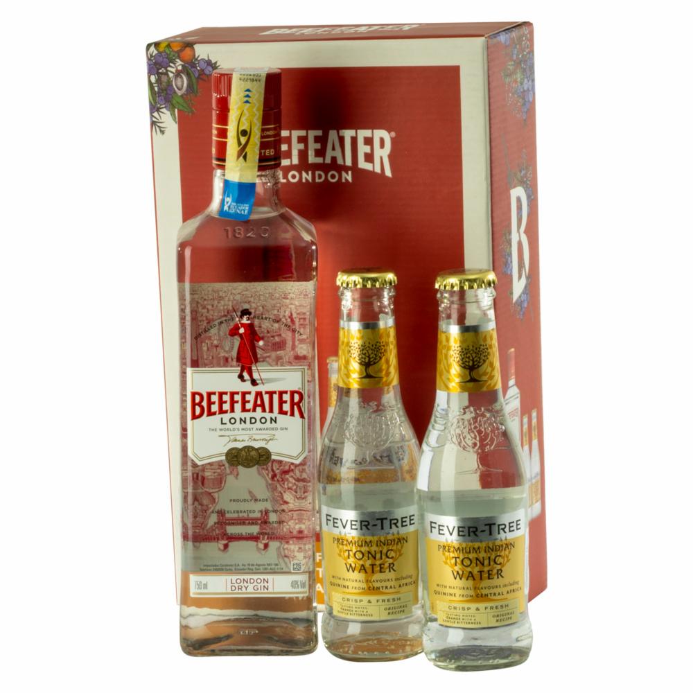 Pack Gin + 2 Aguas Tónicas Fever Tree Beefeater 3 X 250 Ml