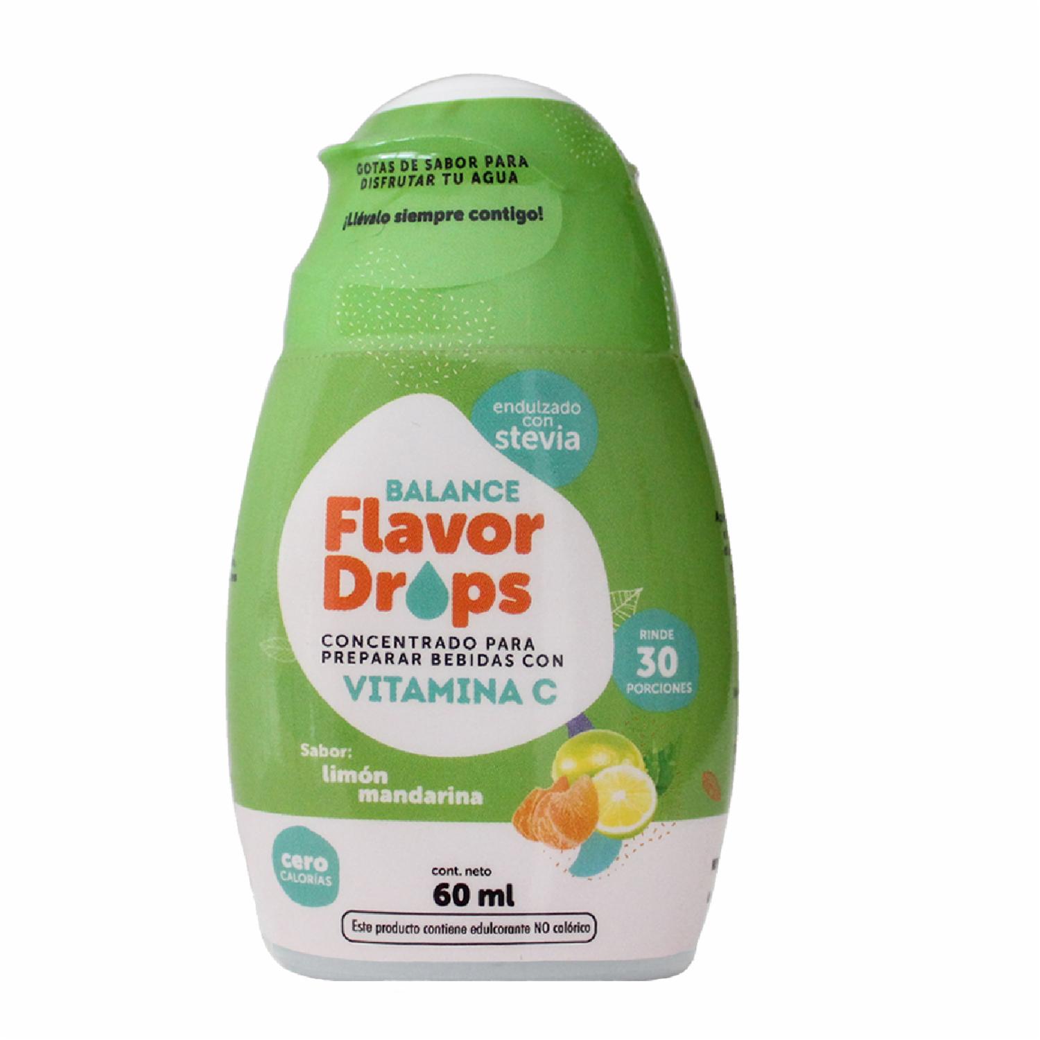 Flavor Drops Concentrado Para Preparar Bebidas Sabor Limón Y Mandarina BALANCE 60 Ml