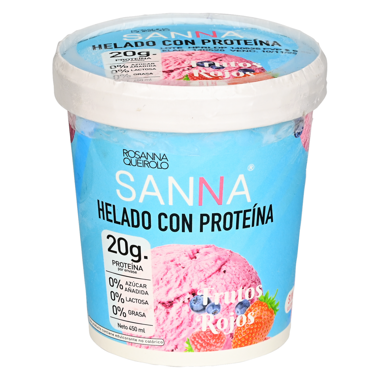 Helado De Frutos Rojos Deslactosado SANNA 450 Ml