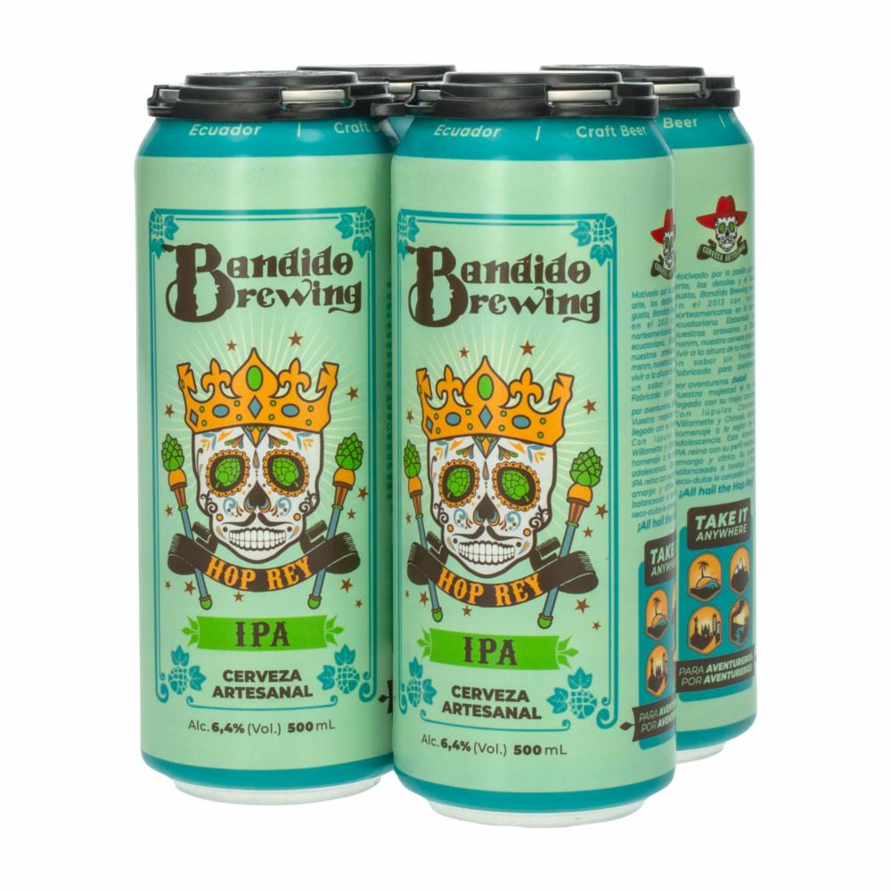 Cerveza Hop Rey Ipa Bandido 4 X500 Ml