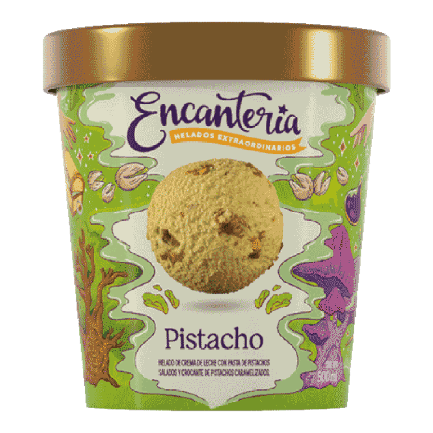 Helado De Crema Con Pistacho ENCANTERIA 500 Ml