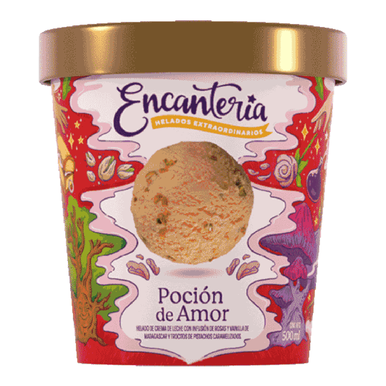 Helado De Crema Sabor Poción De Amor ENCANTERIA 500 Ml