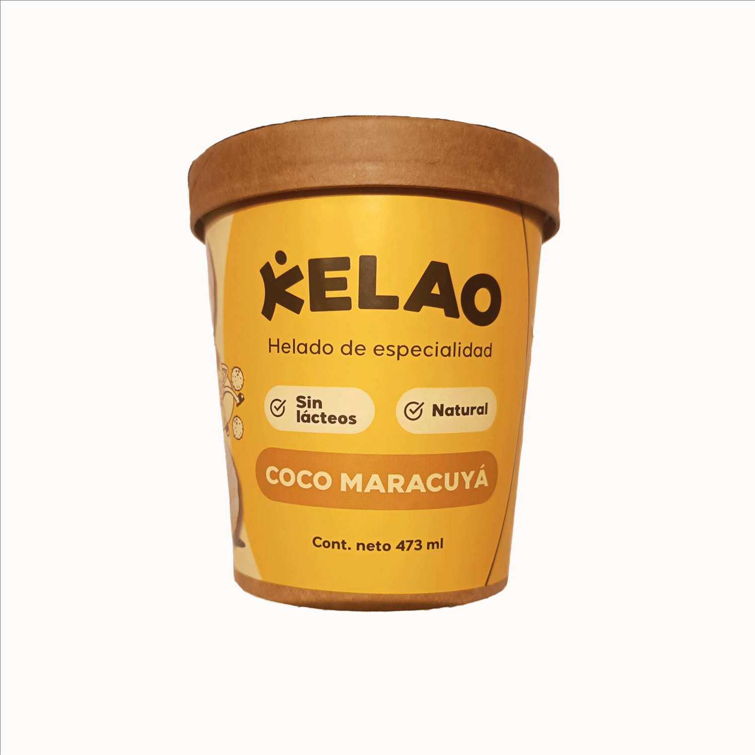 Helado Choco Maracuyá Sin Lácteos KELAO 473 Ml