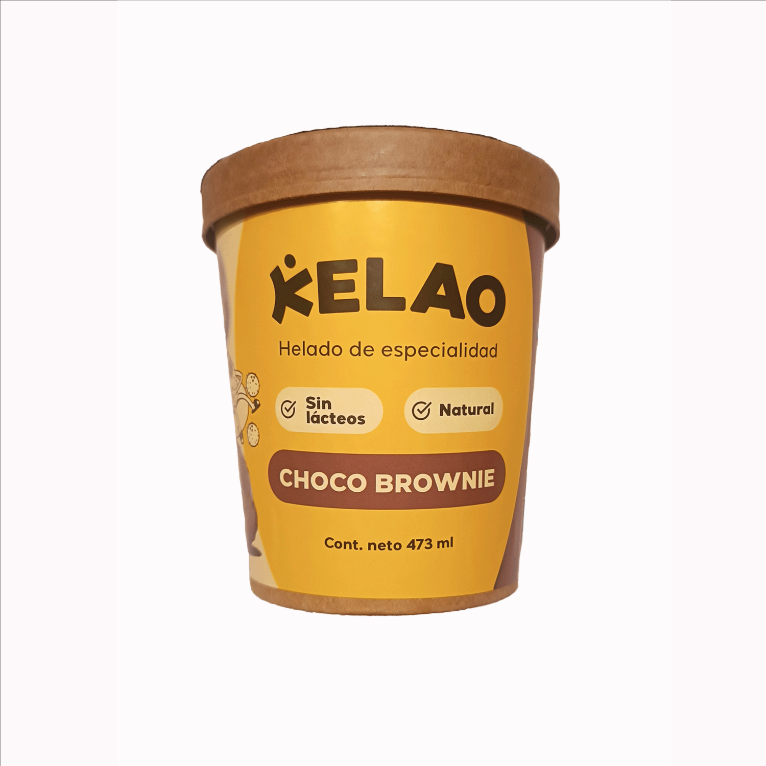 Helado Choco Brownie Sin Lácteos KELAO 473 Ml