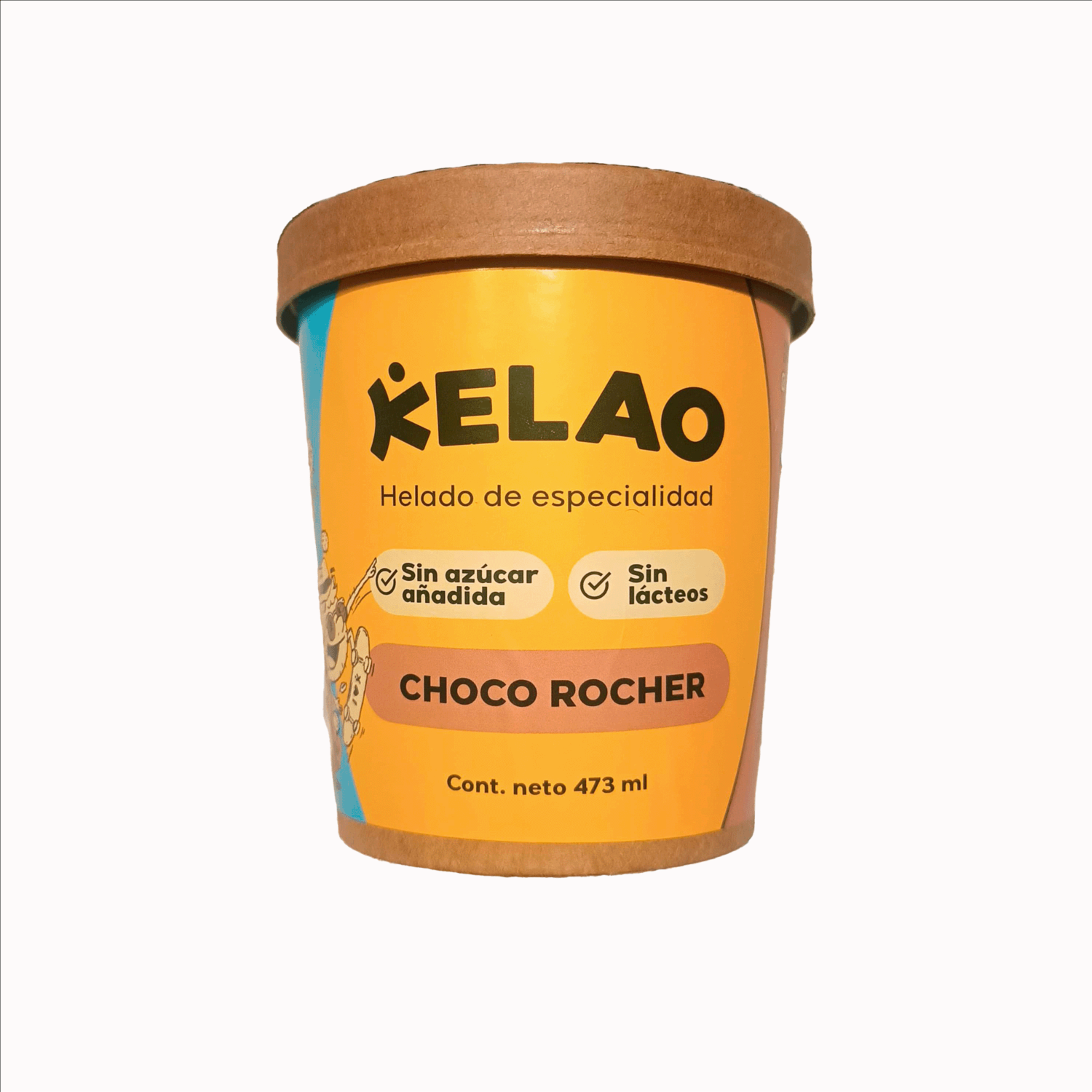 Helado Choco Rocher Sin Azúcar Añadidas KELAO 473 Ml