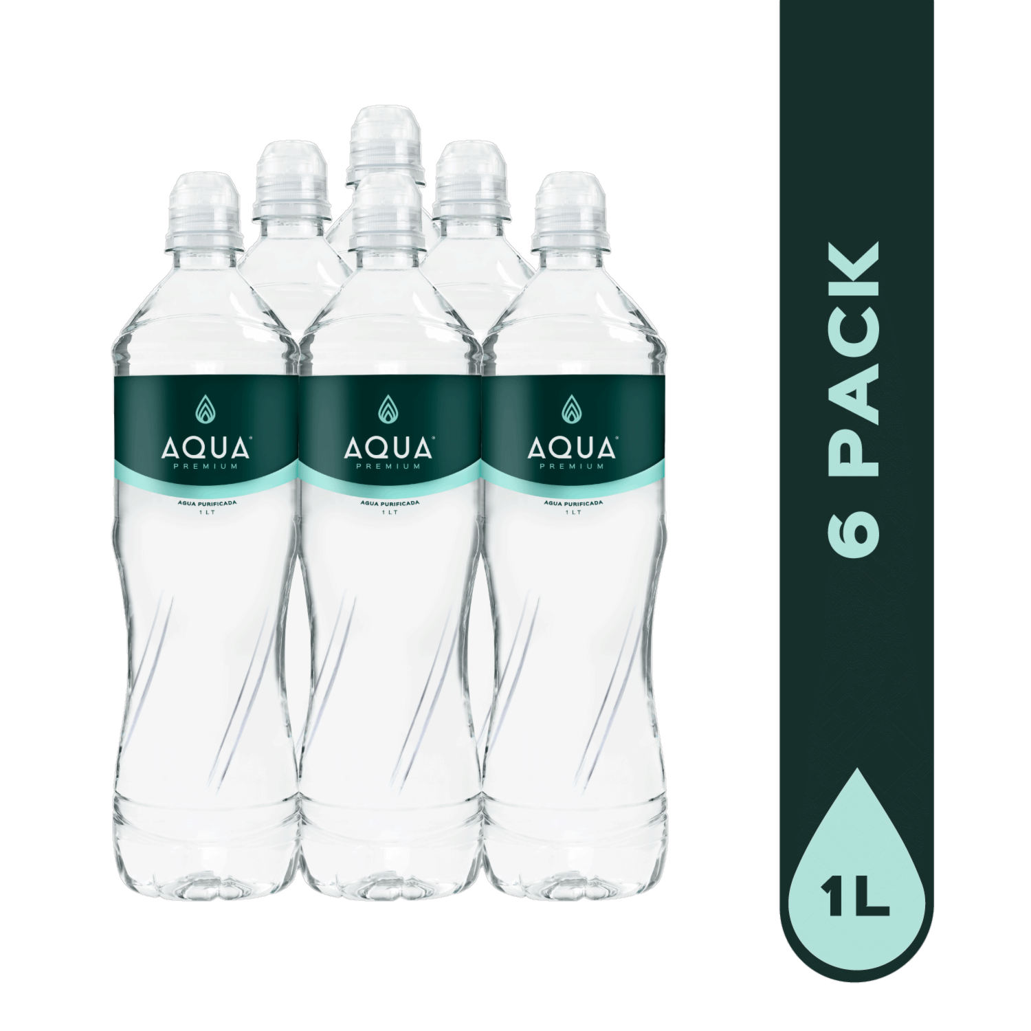 Agua Sin Gas Purificada AQUA PREMIUM 6 X 1 Litro