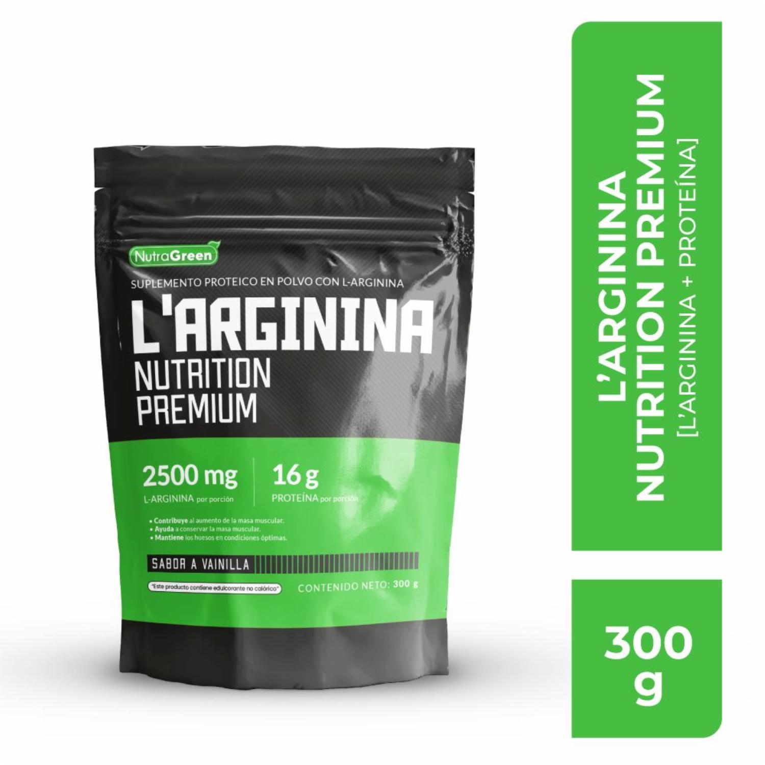L-Arginina Super Premium Sabor A Vainilla NUTRAGREEN 300 G