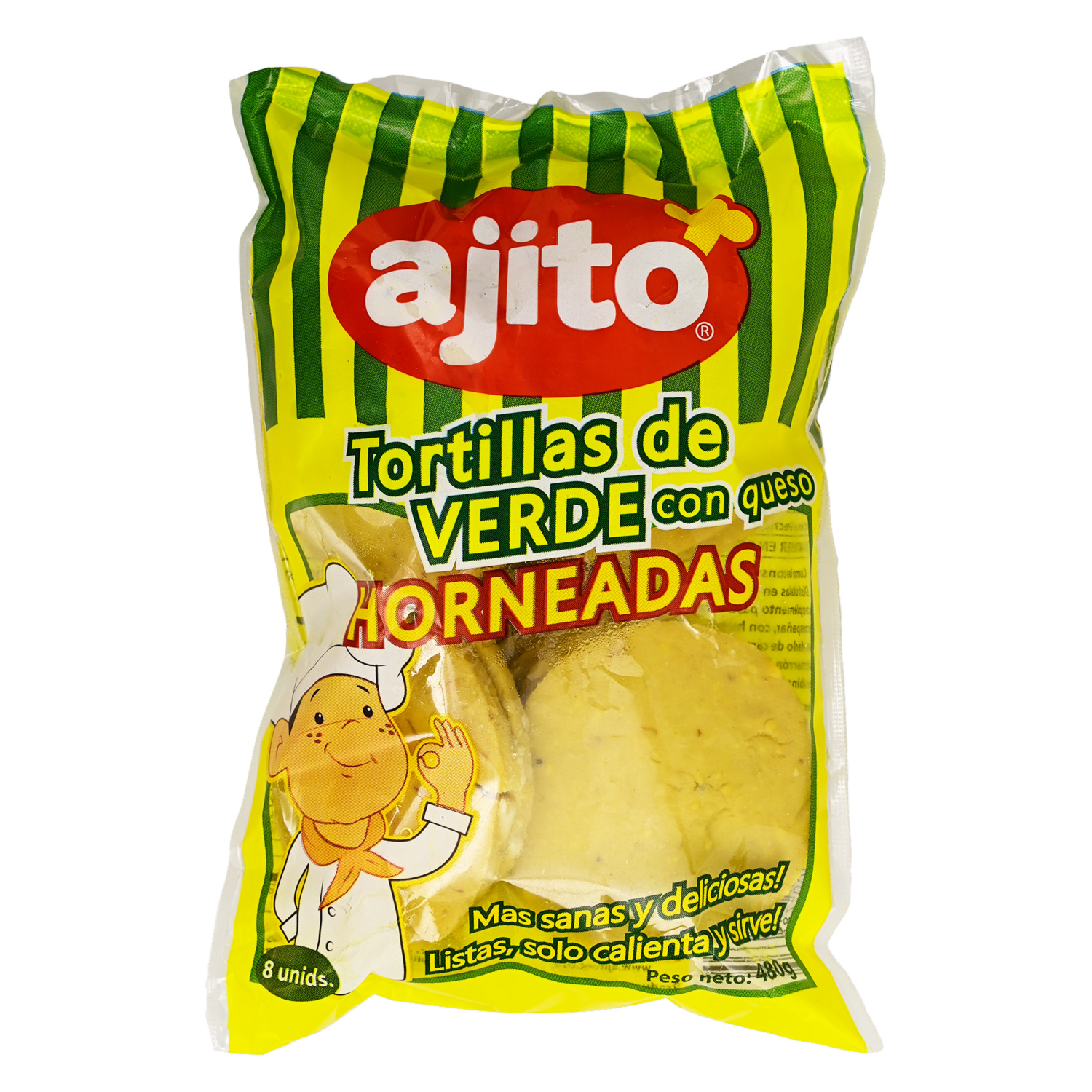 Tortillas De Verde Con Queso Horneadas AJITO 480 G