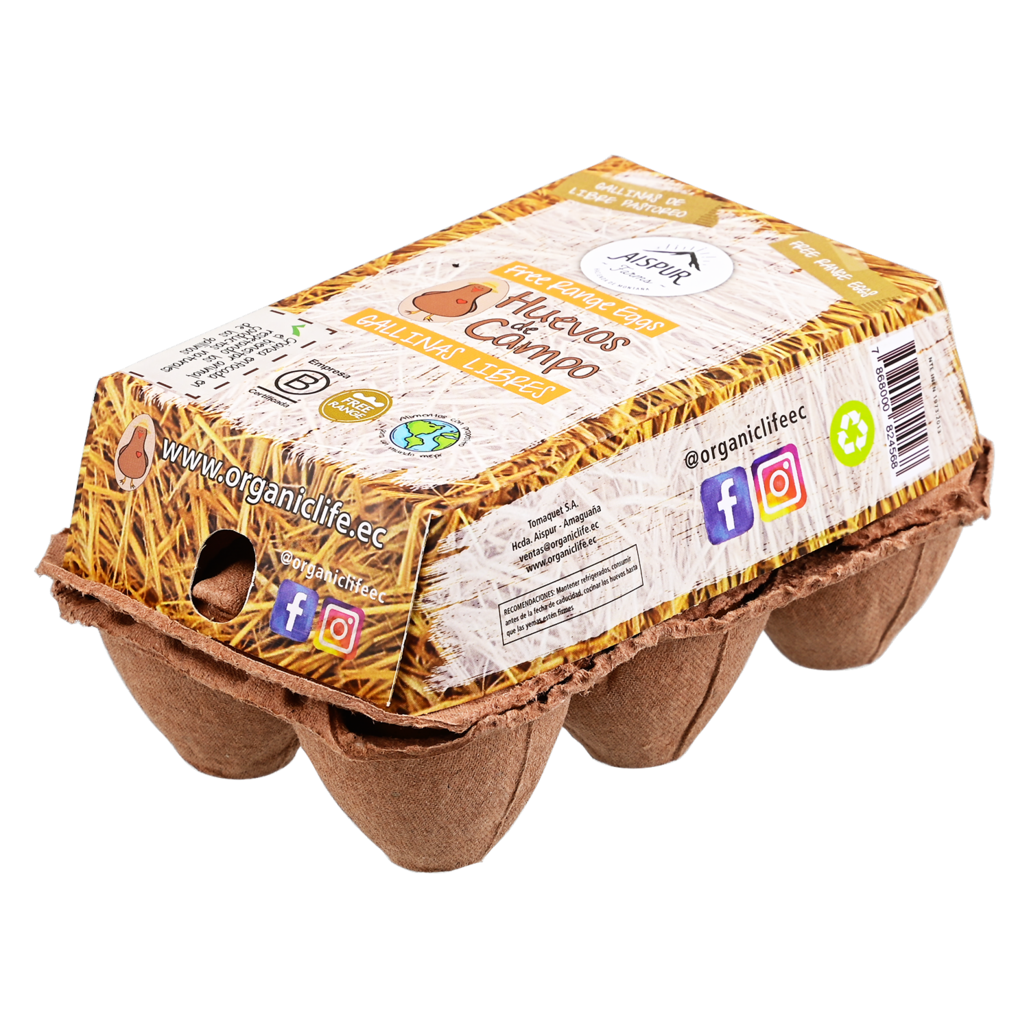 Huevos De Campo De Gallinas Libres AISPUR X6 Uds