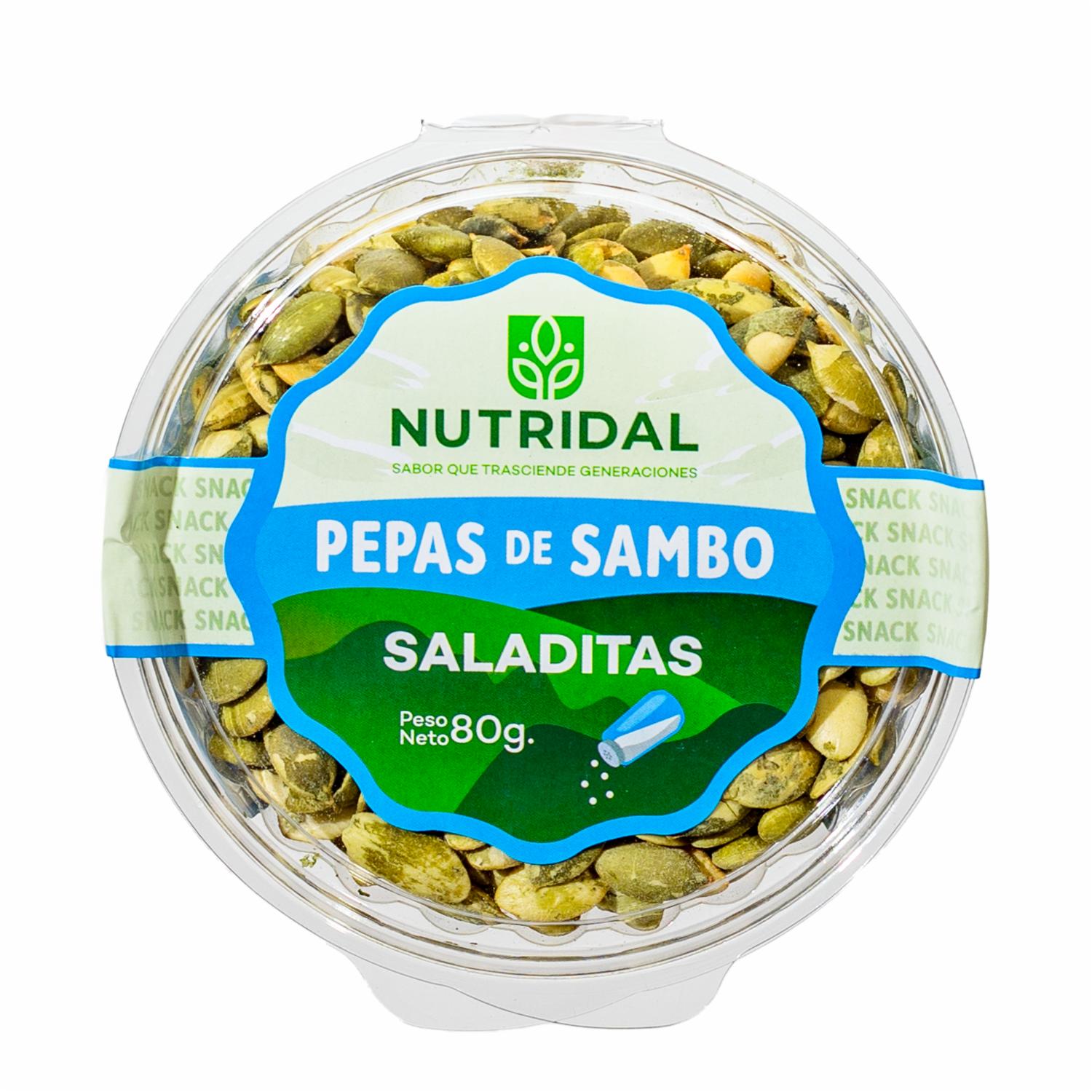 Pepas de Sambo Tostadas Saladas Snack NUTRIDAL 80 g