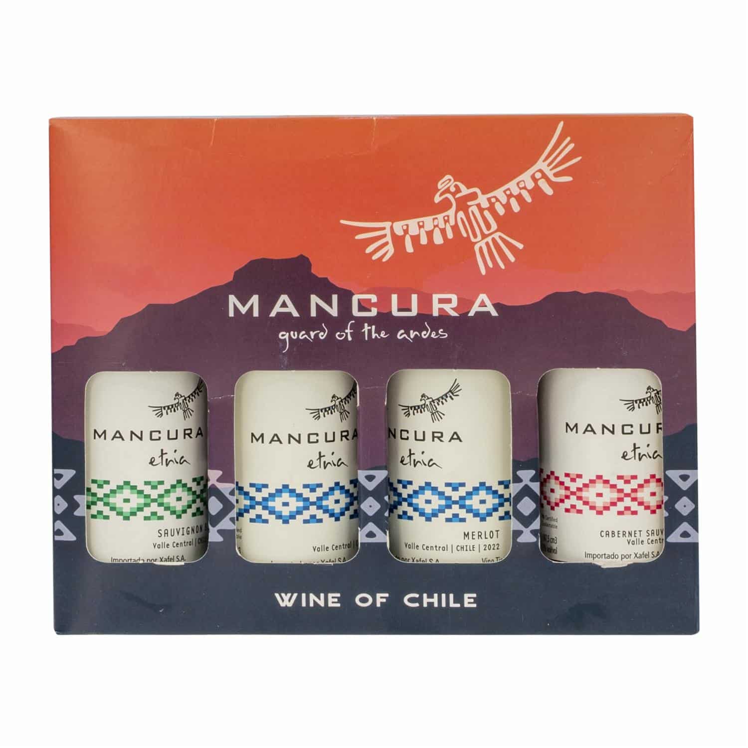 Vino Tinto Etnia Mix Mancura Pack 4 X 187 Ml
