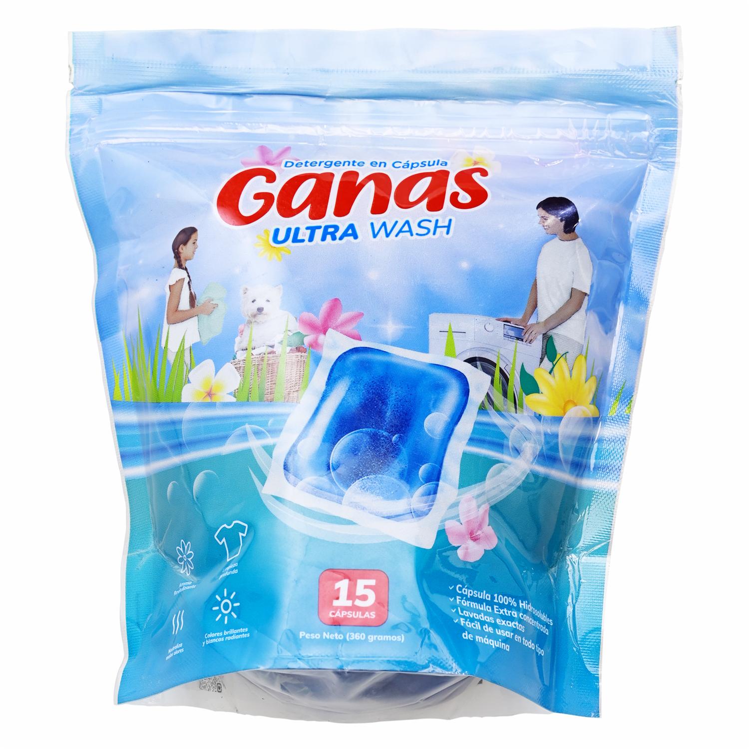 Detergente En Cápsulas Fácil De Usar GANAS X 15 Uds