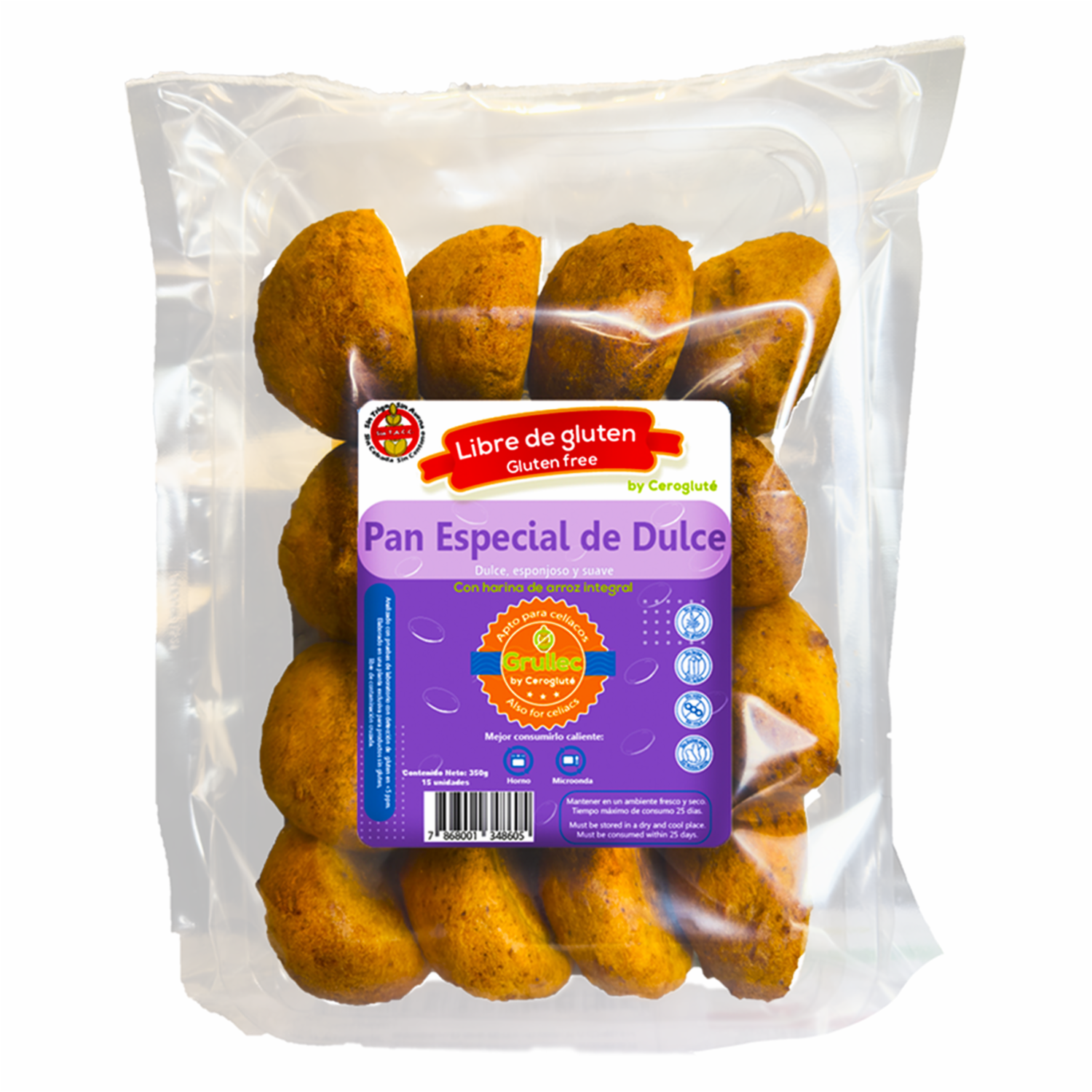 Pan De Dulce Botones Sin Gluten GRULLEC 350 G