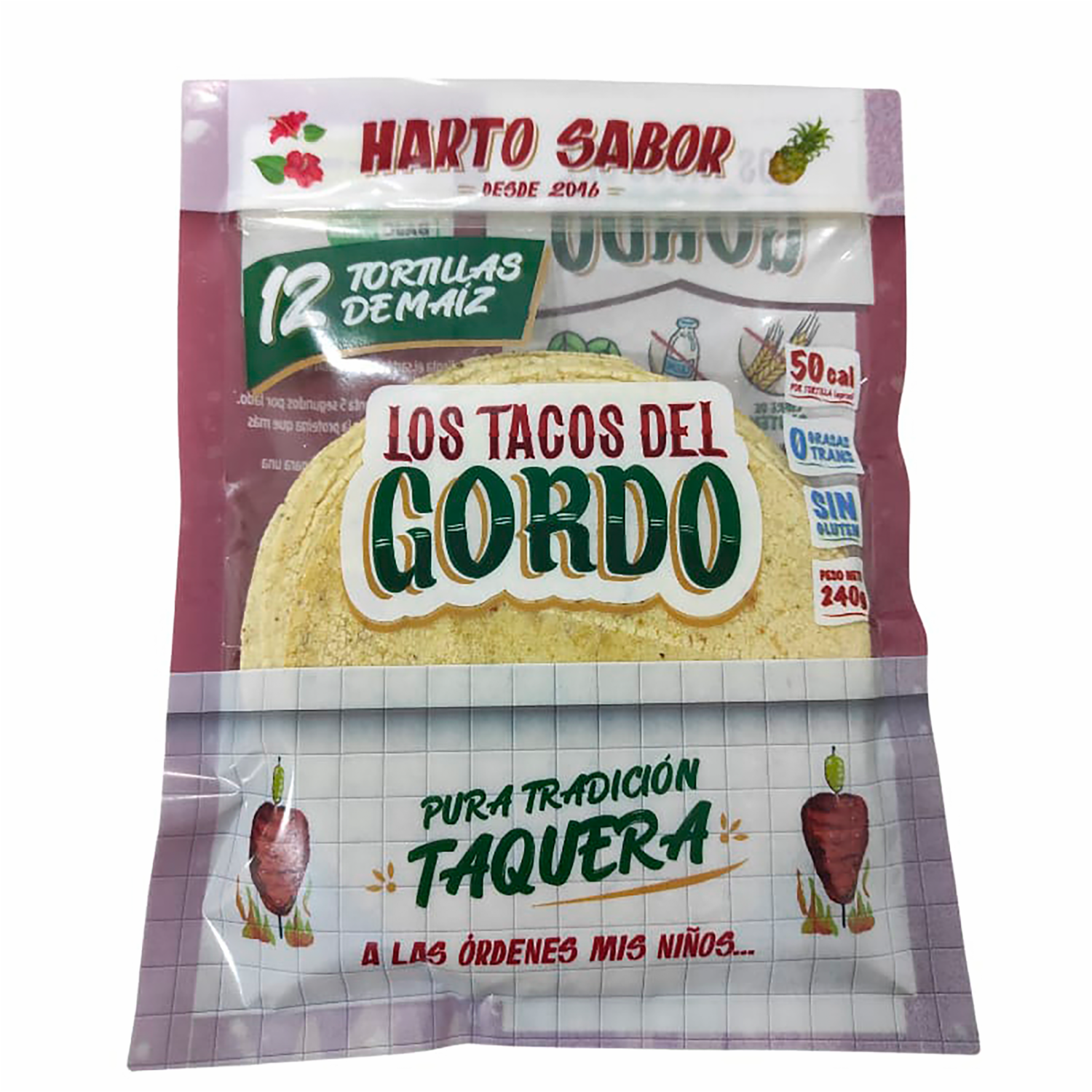 Tortillas De Maíz Harto Sabor TACOS DEL GORDO 240 G