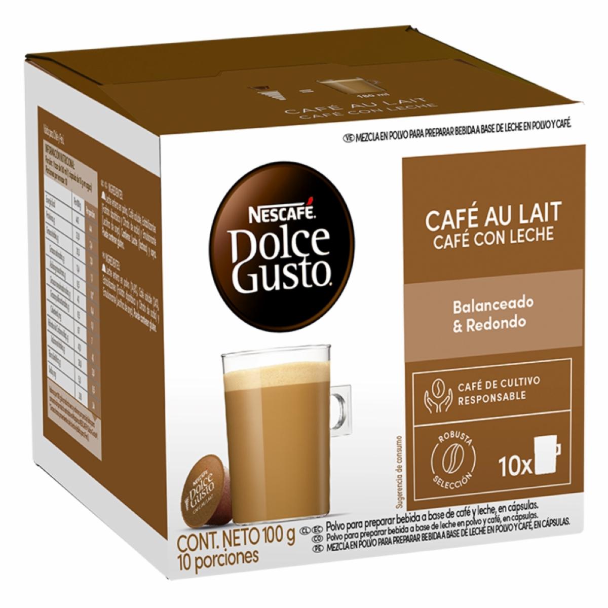 Café En Cápsulas Au Lait NESCAFÉ DOLCE GUSTO 10 Capsulas 100 G
