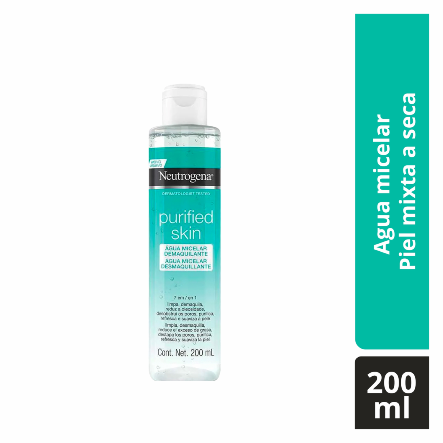 Agua Micelar Purified Skin Desmaquillante NEUTROGENA 200 Ml