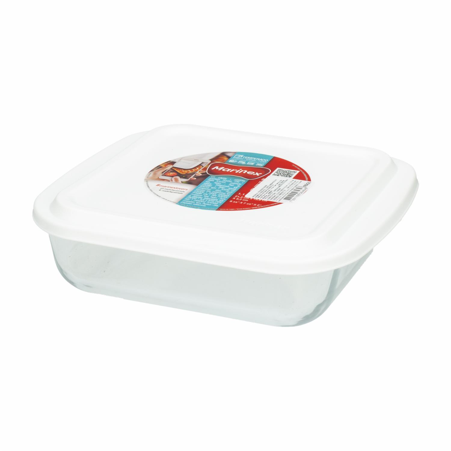 Fuente Cuadrada Con Tapa MARINEX 1 Pieza