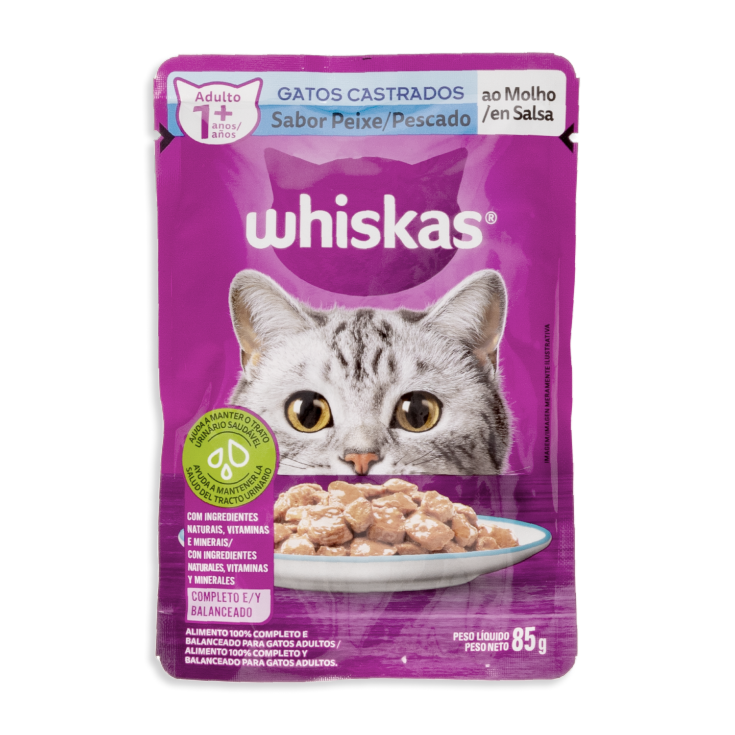 Alimento Para Gatos Adulto Castrado De Pescado WHISKAS 85 G
