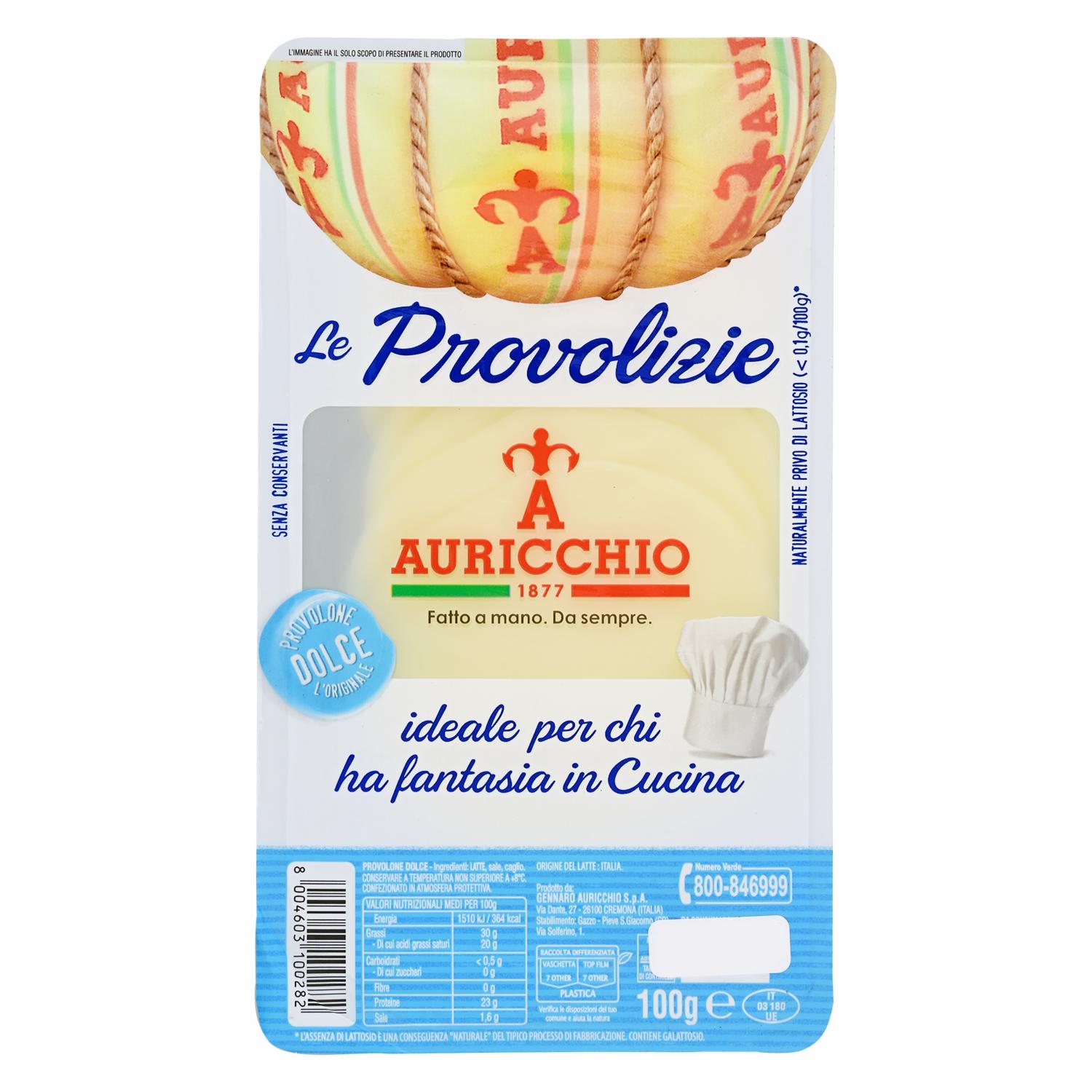 Queso Provolone Dulce Rebanado AURICCHIO 100 G