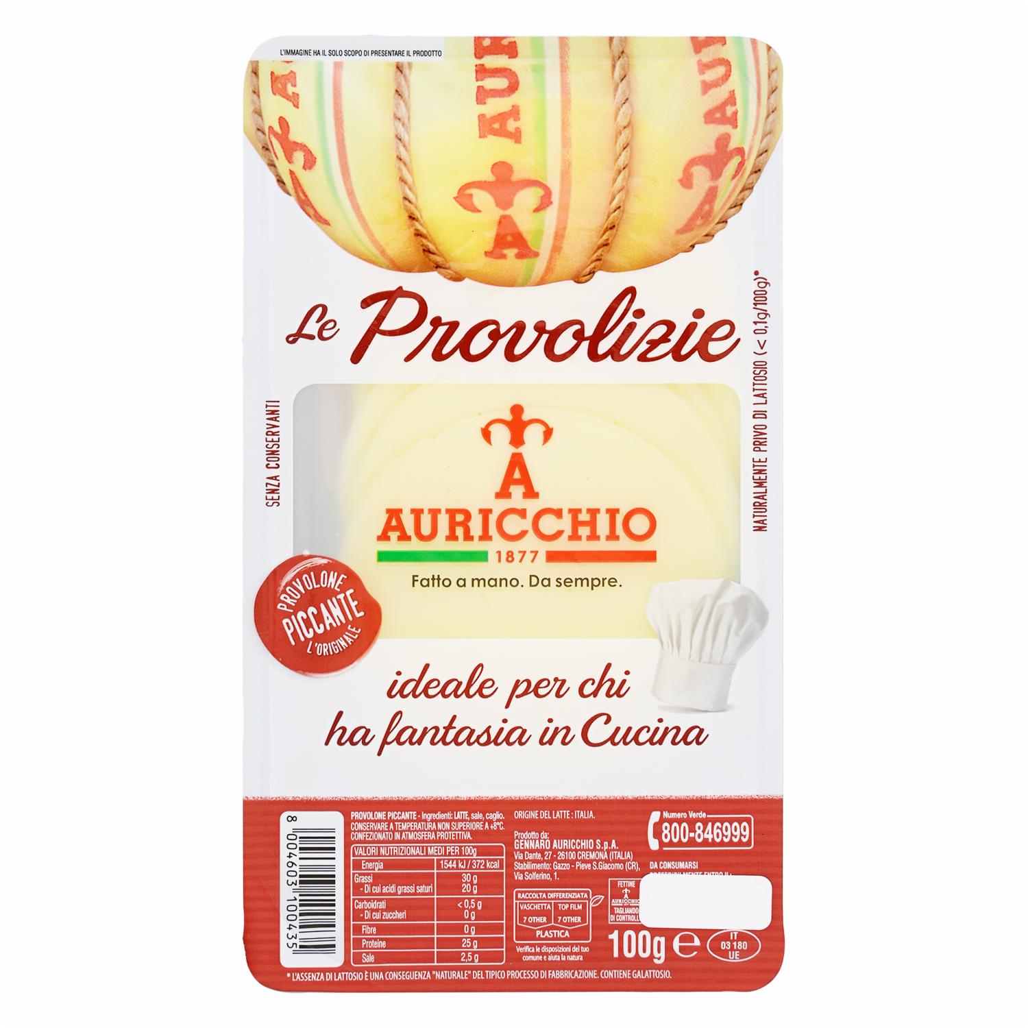 Queso Provolone Picante Rebanado AURICCHIO 100 G