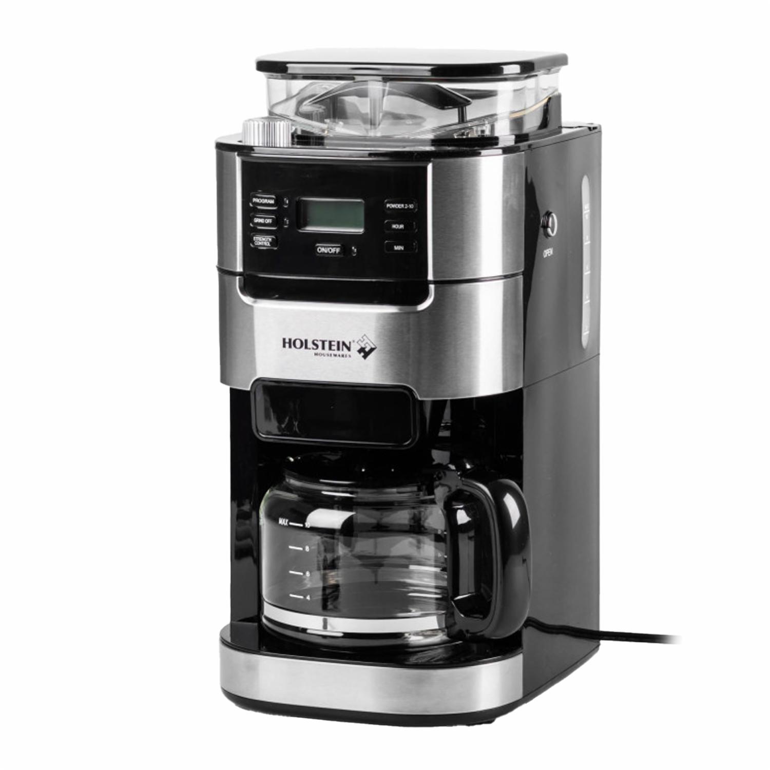 Cafetera Programable Con Molino HH-09101081SS HOLSTEIN 10 Tazas