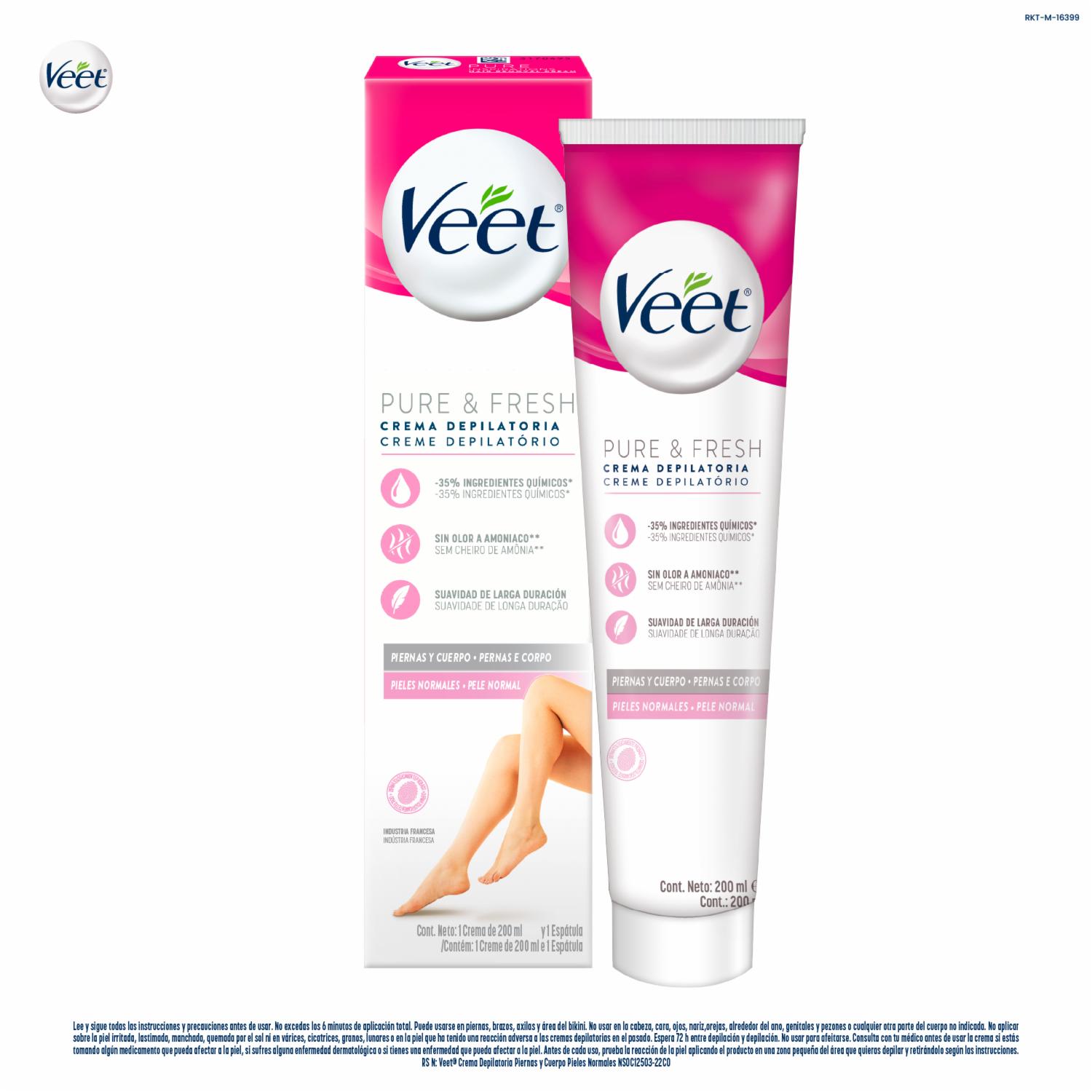 Crema Depilatoria Corporal Para Piel Normal Pure Y Fresh VEET 200 Ml