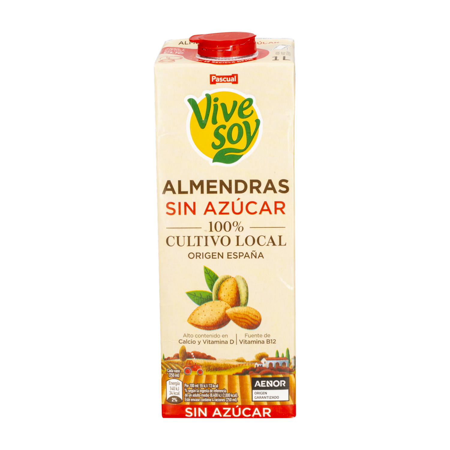 Bebida De Almendras Sin Azúcar VIVE SOY 1000 Ml