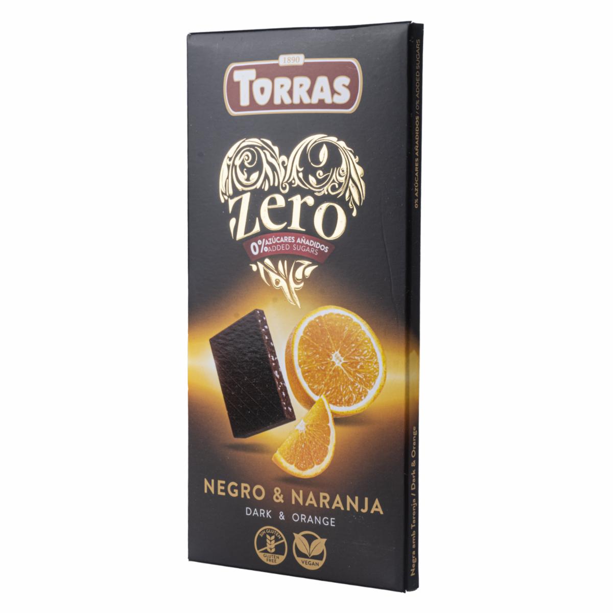 Chocolate Negro Con Naranja Sin Azúcar Añadida TORRAS 125 G