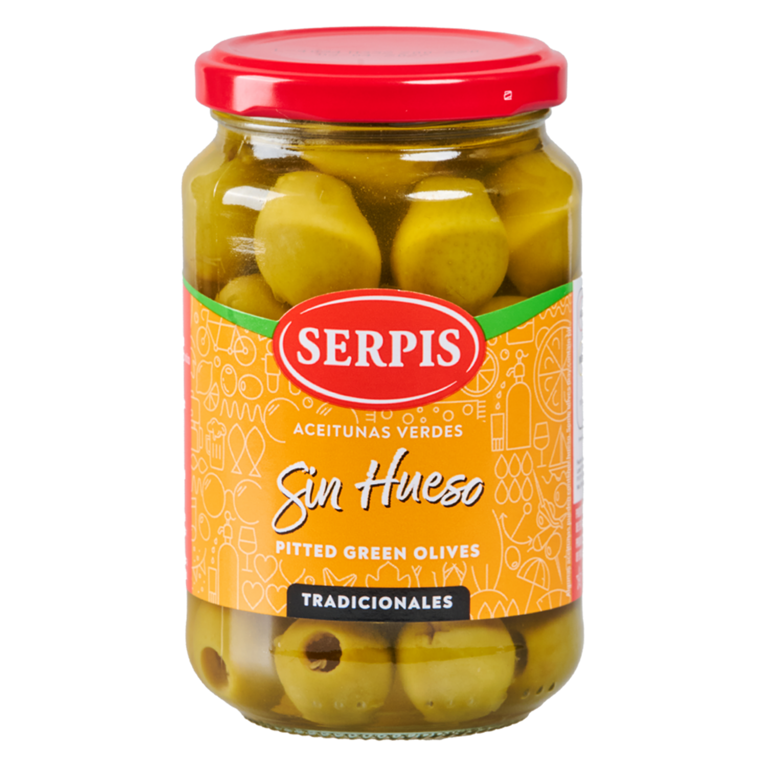 Aceitunas Verdes En Manzanilla Sin Hueso SERPIS 340 G